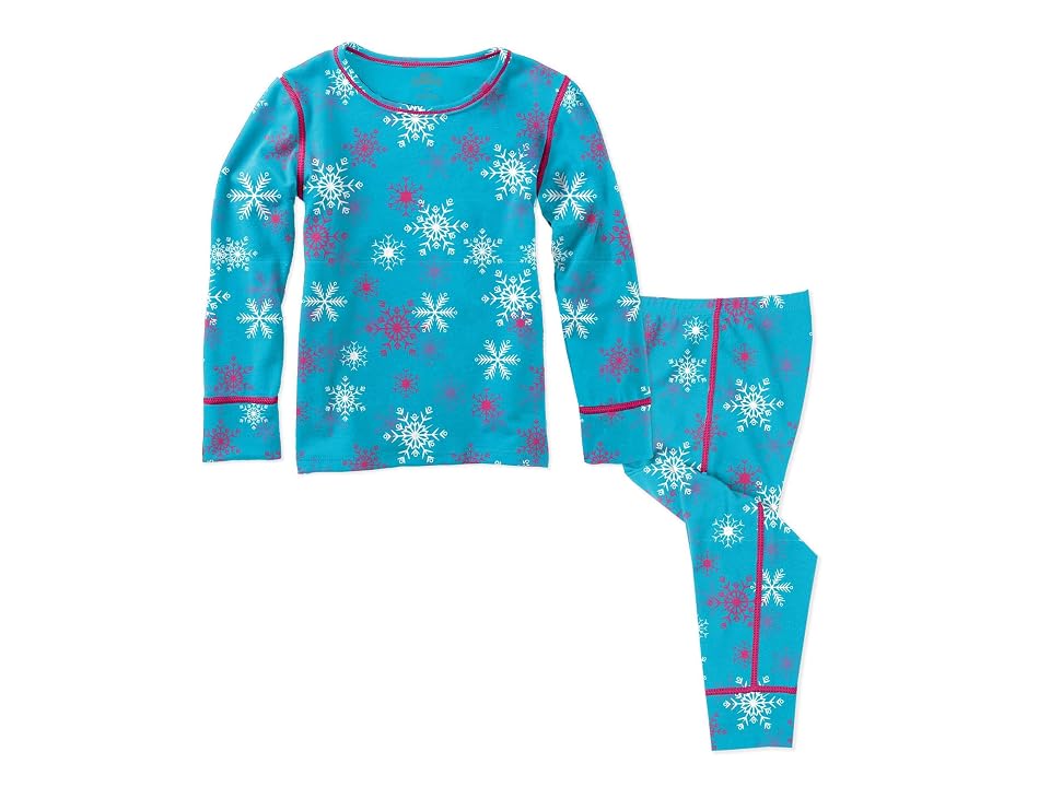 Hot Chillys Kids Originals Print Set (Toddler) (Atoll Snowflakes) Girl's Active Sets INTERNATIONAL SHIPPING