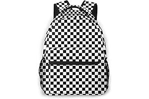Black & White Checkered Backpack – Laptop Backpack & School Bookbag
