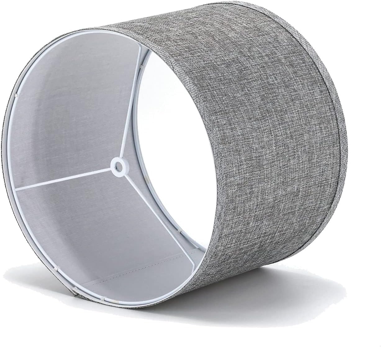lampshades Set of 2, Drum Lamp Shades Set of 2, Lamp Shades for Table Lamps Easy Assembly Required Lamps Shades Natural Linen Fabric (Grey, 10"x10"x8")