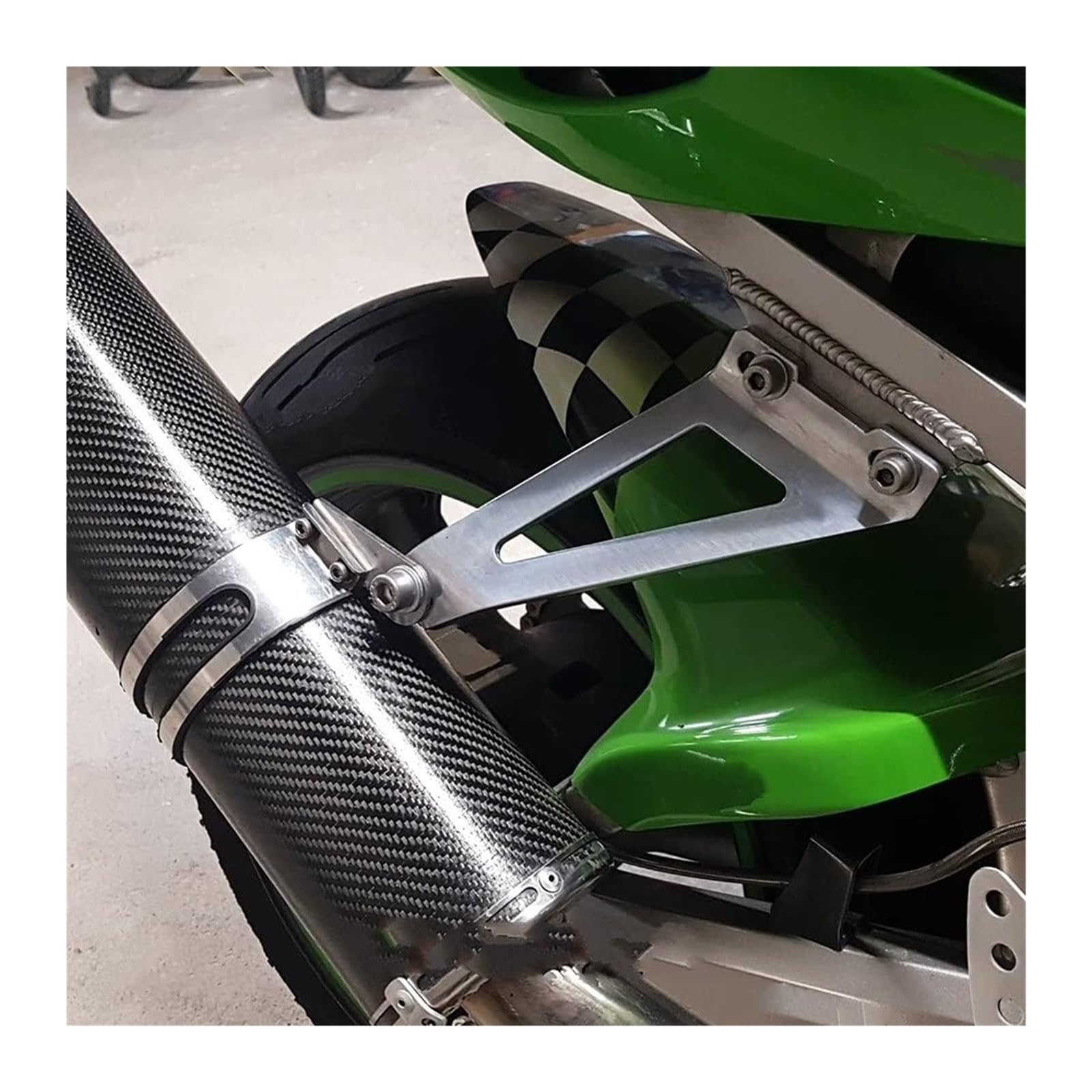 Motorrad Für Yamaha Für YZF R1 2001 2002 2003 2004 2005 Motorrad-Auspuff-Endschalldämpfer Motorrad-Auspuffrohr-Aufhängerhalterung Auspuff Mittleres(2)