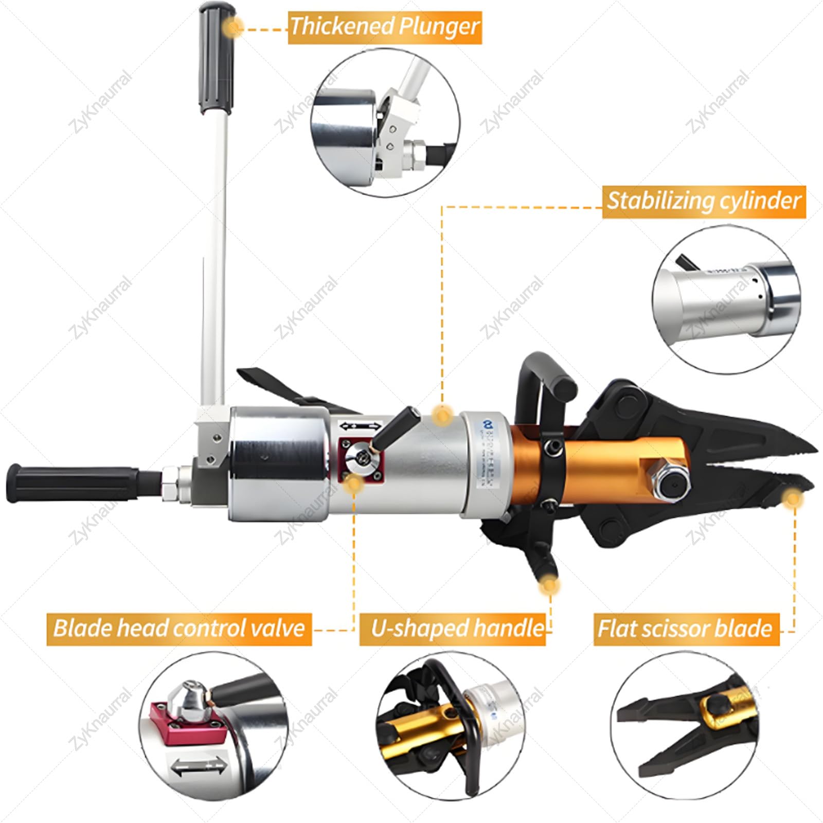 Szczypce Hydrauliczne, Uniwersalne Szczypce Hydrauliczne Do Cięcia I Rozprężania, Obrotowe O 360°, Przenośne Hydrauliczne Szczypce Ratownicze Do Gaszenia Pożarów I Akcji Ratunkowych WoodenBox