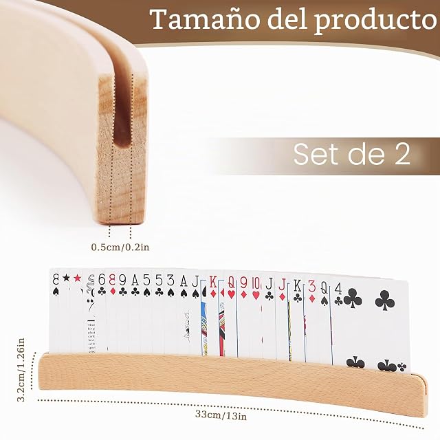 Foto 3 de 7 de MXTIMWAN 2 Soportes para Tarjetas para niños, Soporte de Tarjetas de Juego de Madera, 34 cm, Manos Libres