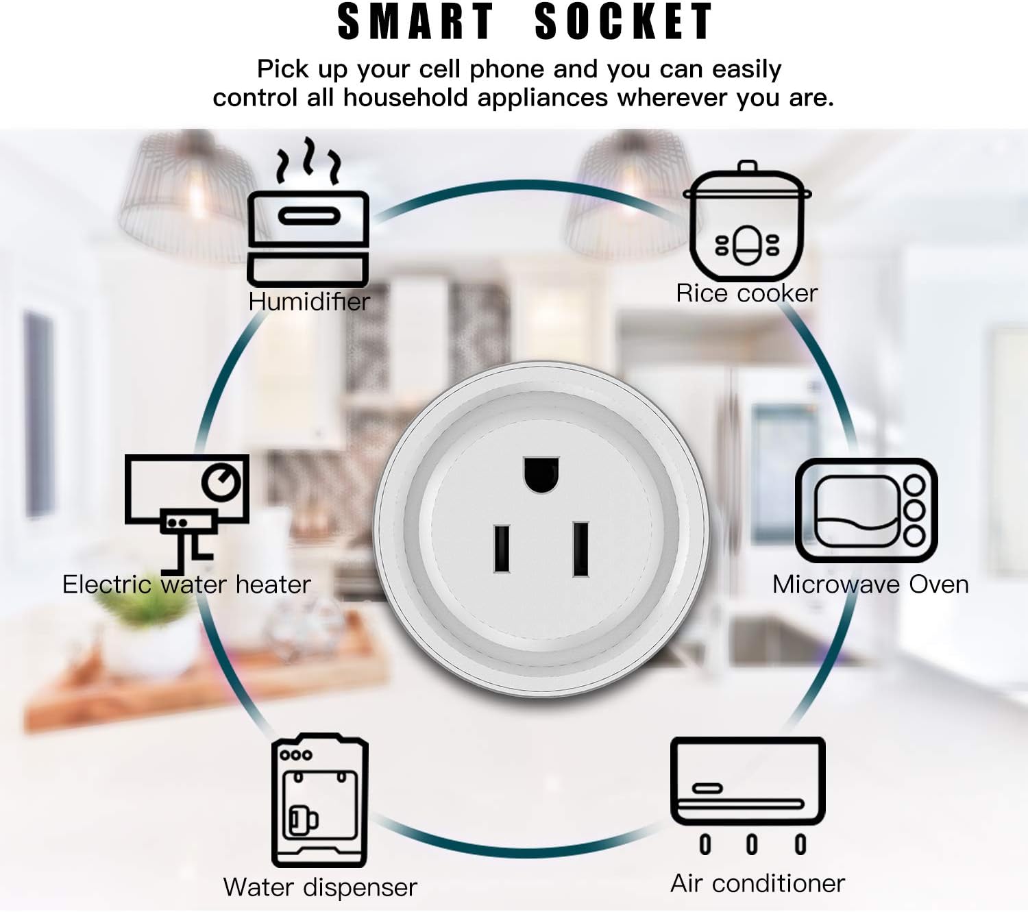 Smart Plug 4Pack, WiFi Plugs Compatible with Alexa & Google Assistant, Smart Outlet with Timer Schedule, WiFi Socket for Home, No Hub Required, FCC Certified, 2.4G WiFi Only