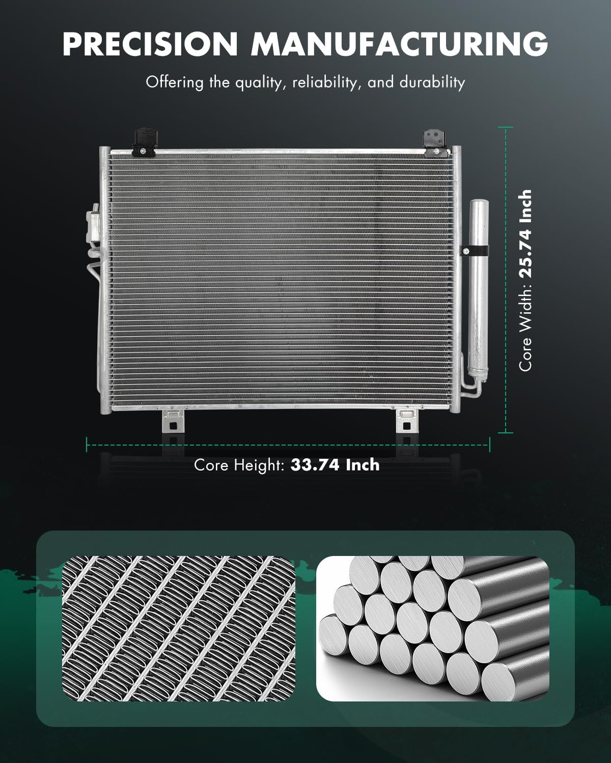 SCITOO Air Conditioning Condenser Compatible with 2016-2022 for Mazda for CX-9 2.5L Replace#30060