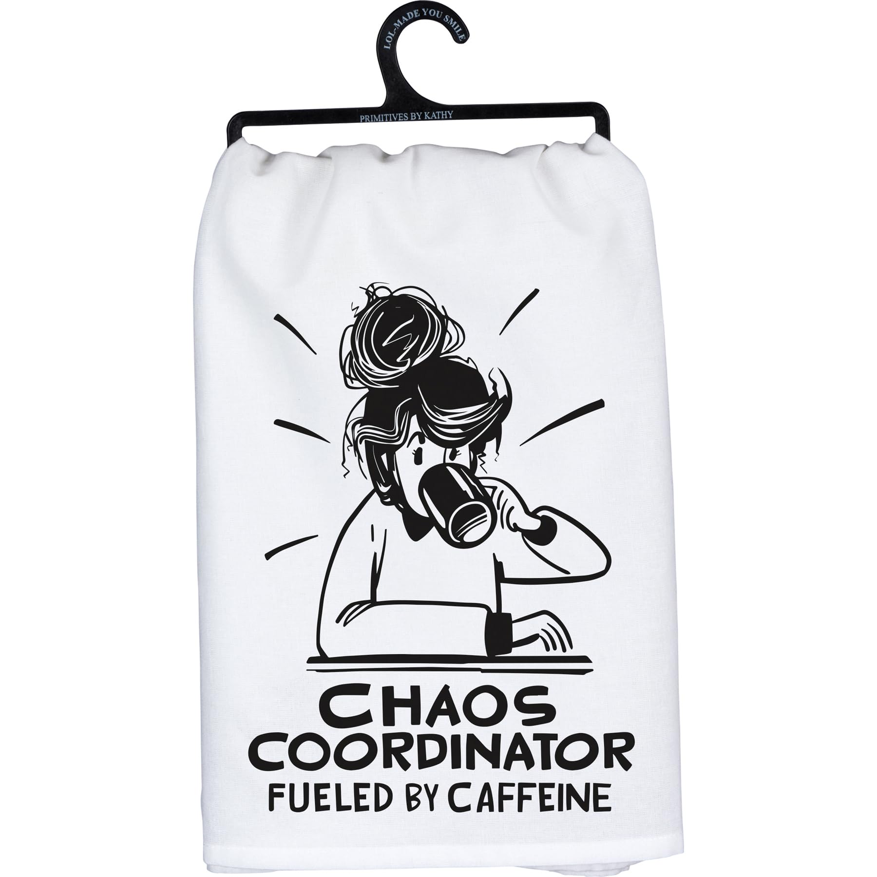 Serviette de cuisine en coton décoration texte humoristique et cadeau original