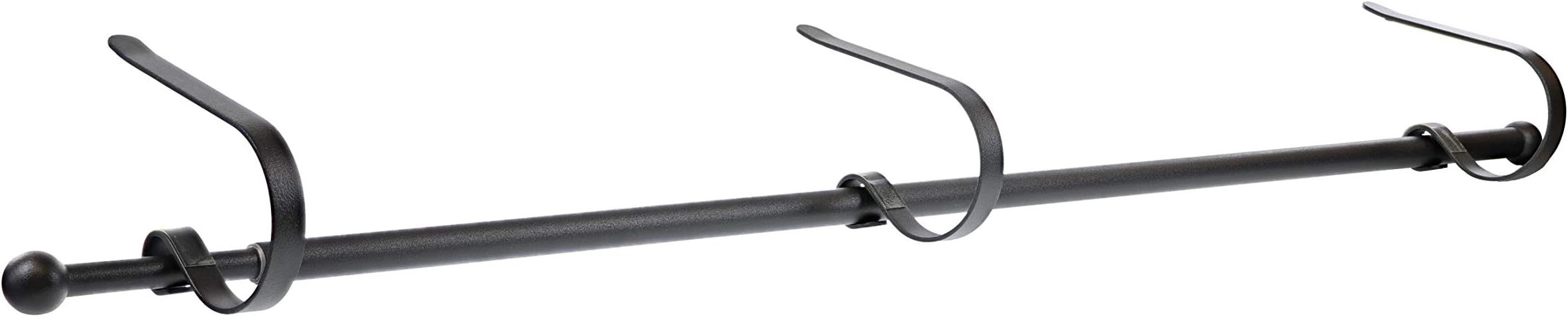 Haute Decor The Original MantleClip Stocking Holder Rod, for Large Families (Matte Black) - Holds Many Christmas Stockings