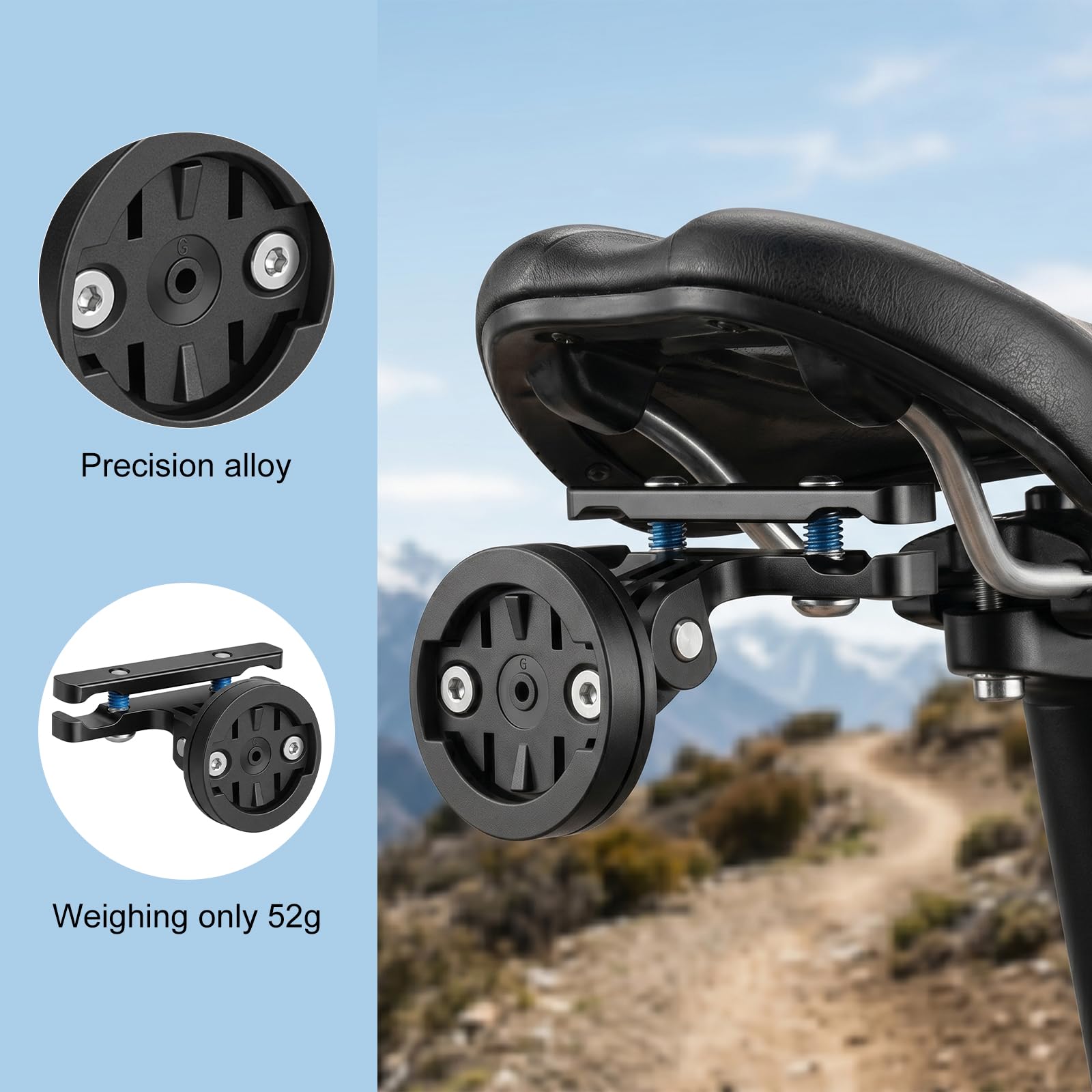 Uchwyt siodełka rowerowego, kompatybilny z Garmin Varia RTL510 RTL515 RVR315, uchwyt na sakwy rowerowe, uchwyt na sztycę siodełka, uchwyt pod siodełkiem