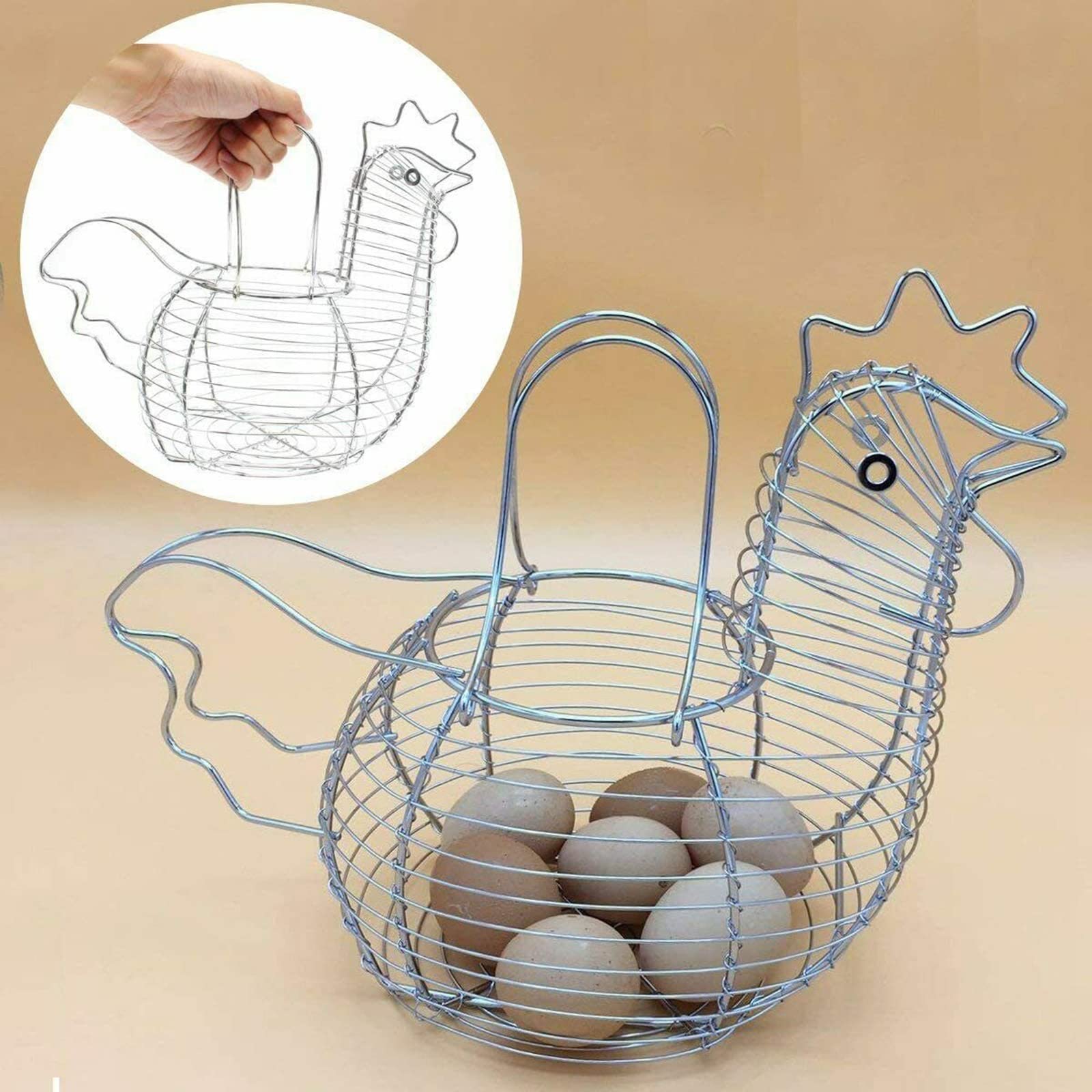 Cesta para Huevos Soporte para Huevos Organizador Cesta de Almacenamiento Cesta para Huevos Contenedor Adorno de gallina Cesta de Cocina Decorativa Estante de Almacenamiento de Huevos