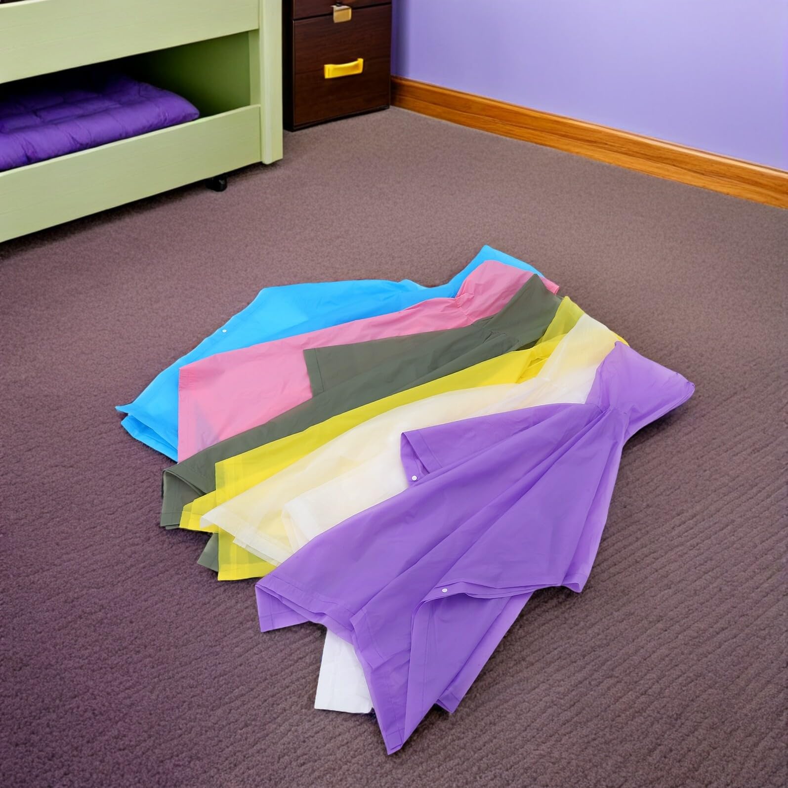OUNONA Poncho de Lluvia de Viaje Portátil Pvc 6 Piezas para Exterior