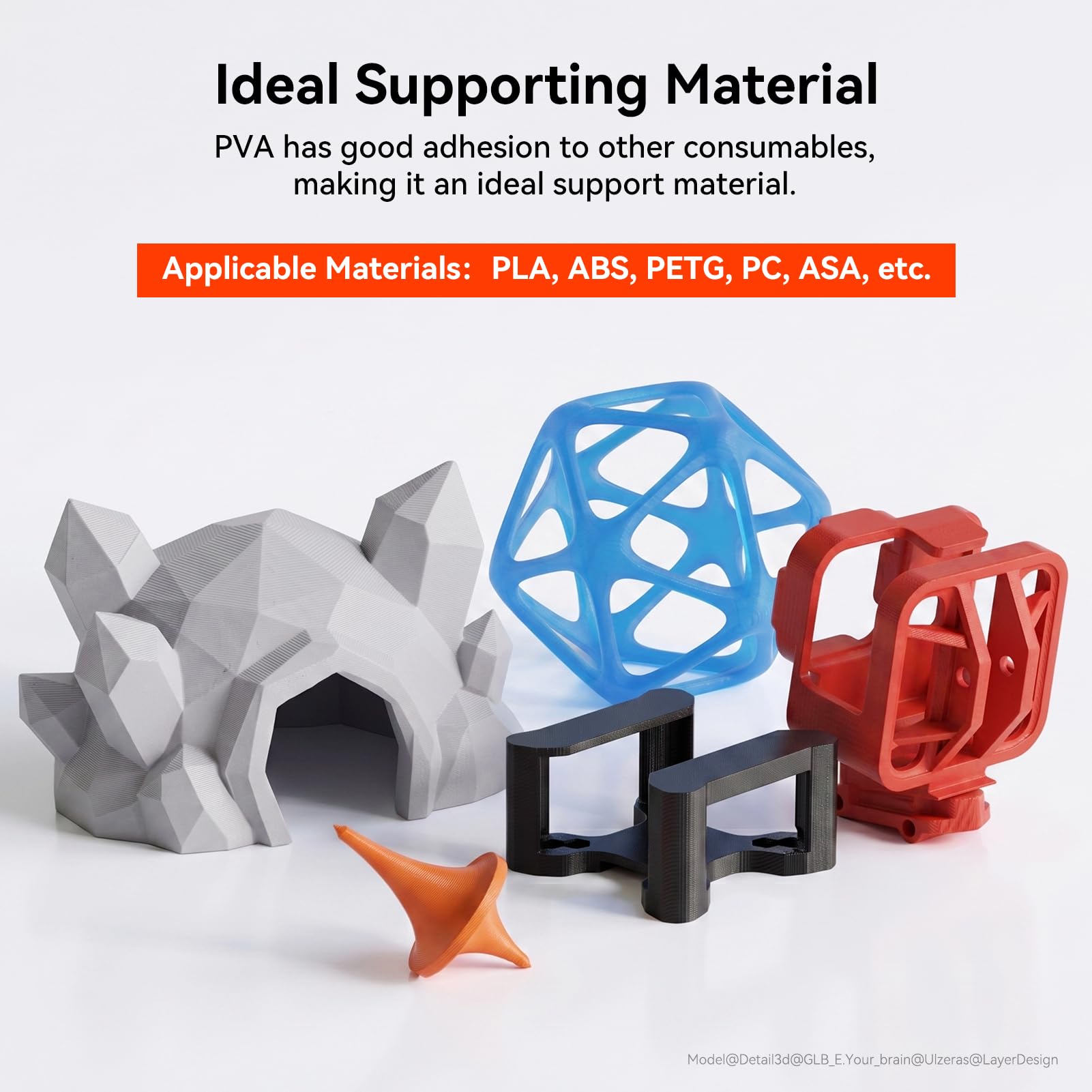 kexcelled PVA Wasserlösliches Filament, Naturfarben 1,75 mm +/- 0,03mm 1kg | Verwendet als Stützmaterial, Kompatibel mit PLA, PETG, ABS, Reusable Spule, für 3D Druck Komplexe Modelle