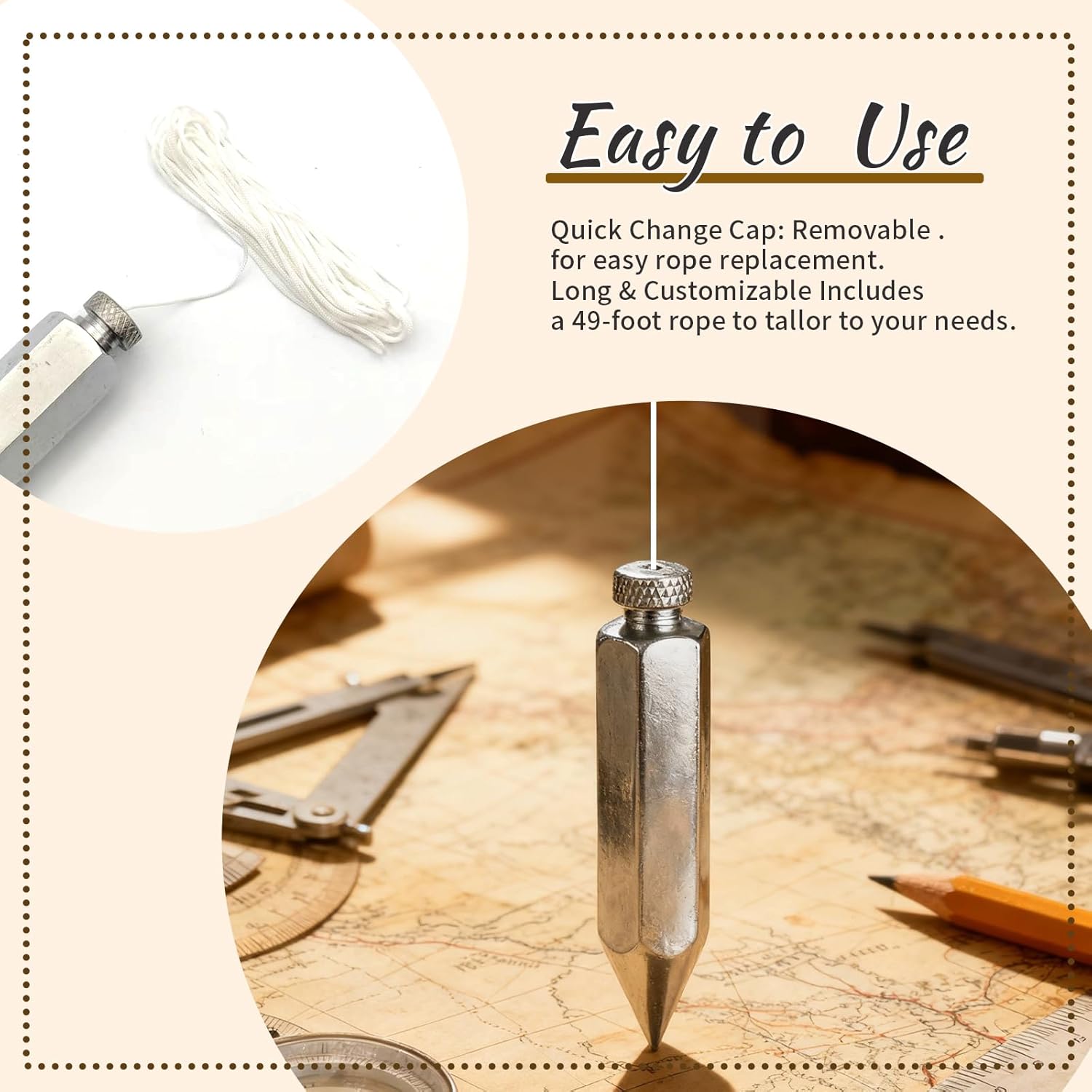 2PCS Hexagon Steel Plumb Bob 790-8, 8 Ounce Brass Plumb Alloy Steel Building Measuring Hammer Wire Hammer Pendant Metal Building Accessories Crafting Wire Kit
