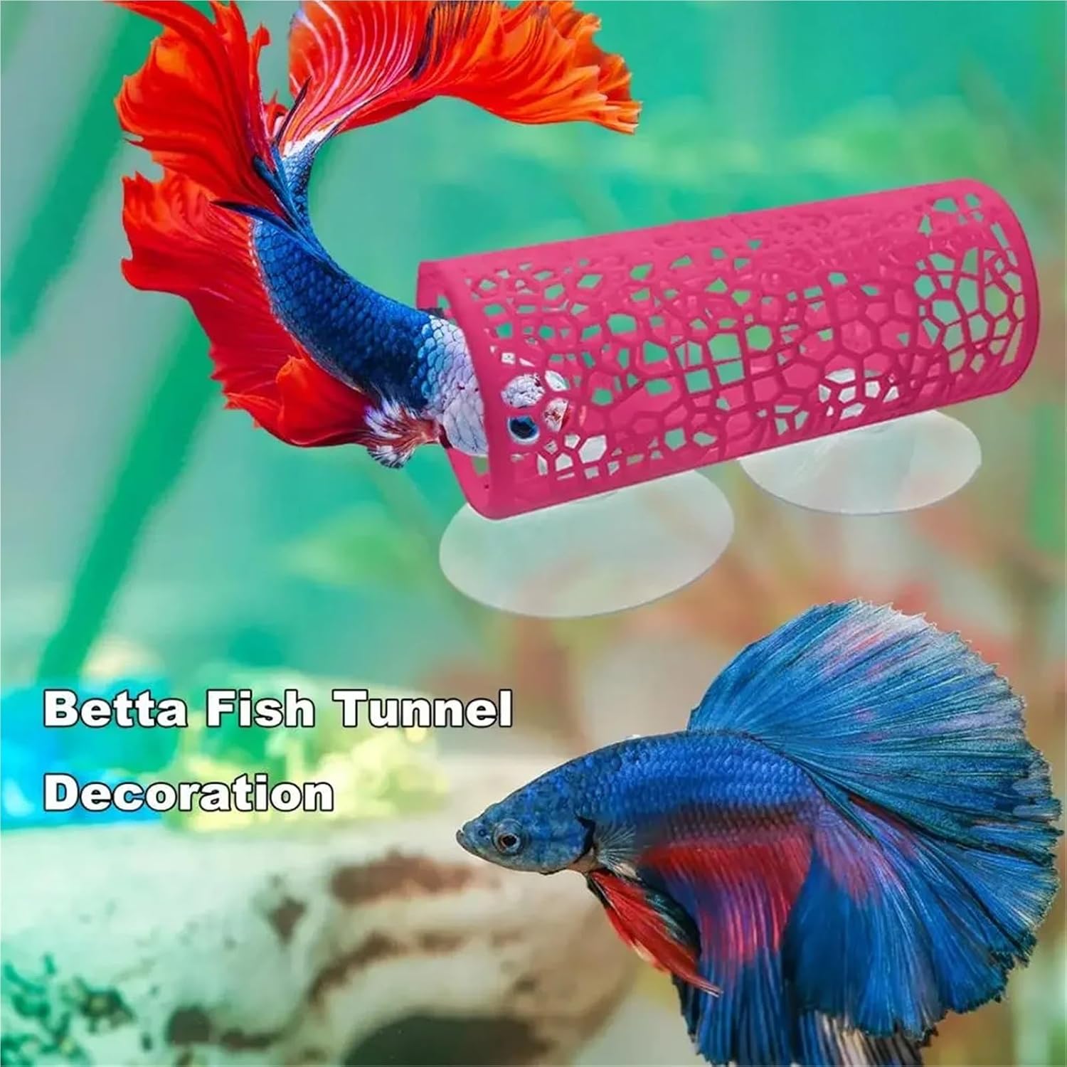 8pcs Betta Fish Tunnel Hollow Hideout Cave Resting Tube Hammock Tank Aquarium Decor for Small Shrimp Reptiles(Black)