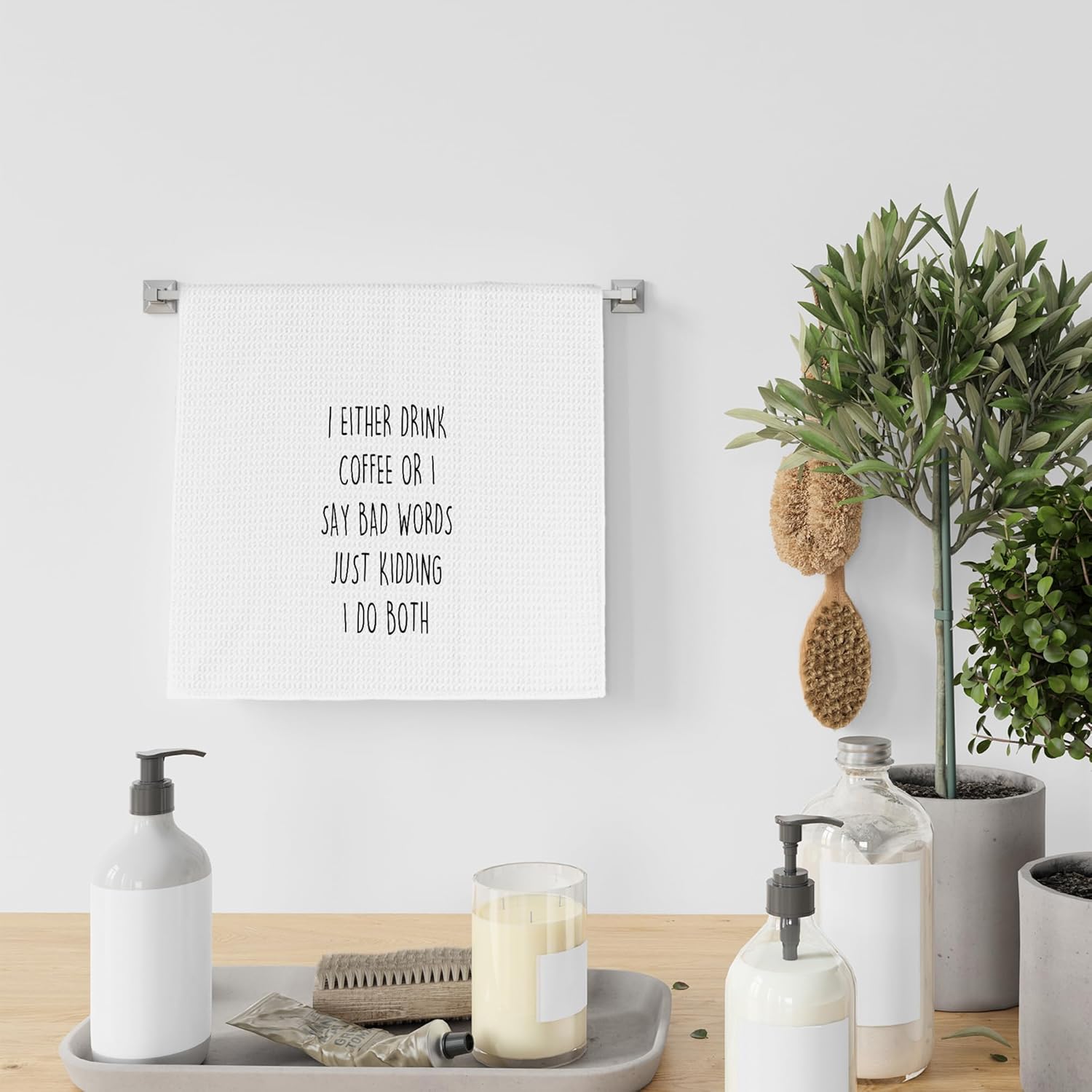 Funny Sarcastic Coffee Kitchen Towels, Coffee Lover Gifts for Women, Humorous Gifts for Women Decoration Tea Towel Kitchen Hand Towels 16x24 Inch for Cafe Bar Shop Decor - Image 6