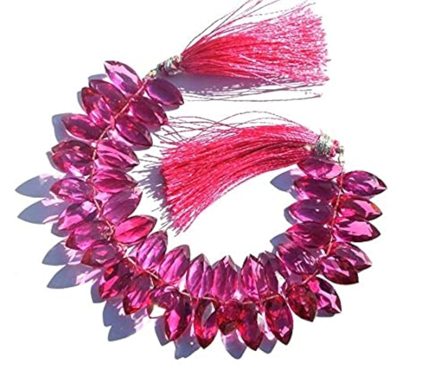 Quartz rose rubellite perles facettées pour créer vos bijoux d'été élégants