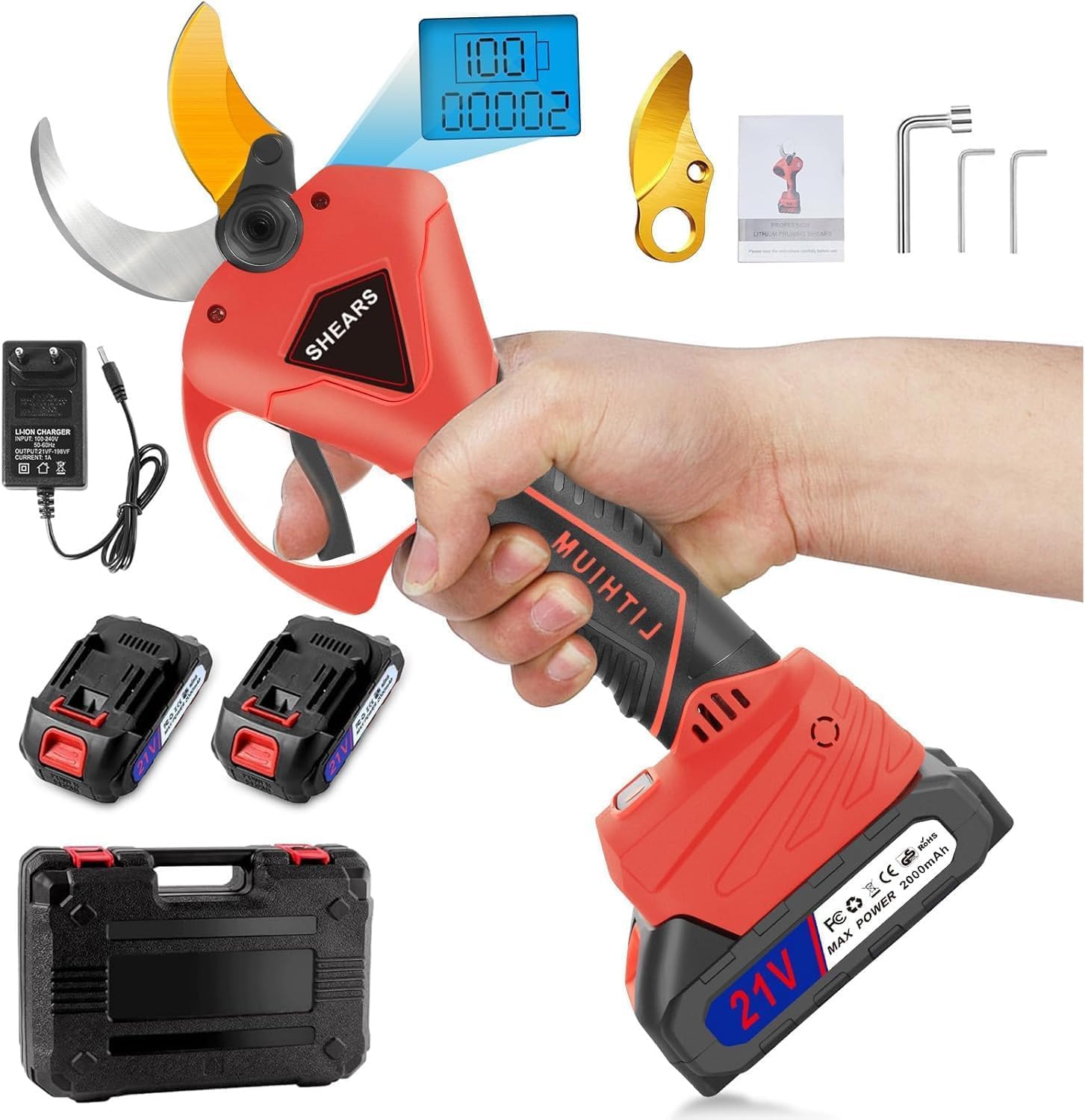 Bostar Sécateur électrique Sans Fil Professionnel Pour Arbres De Jardin