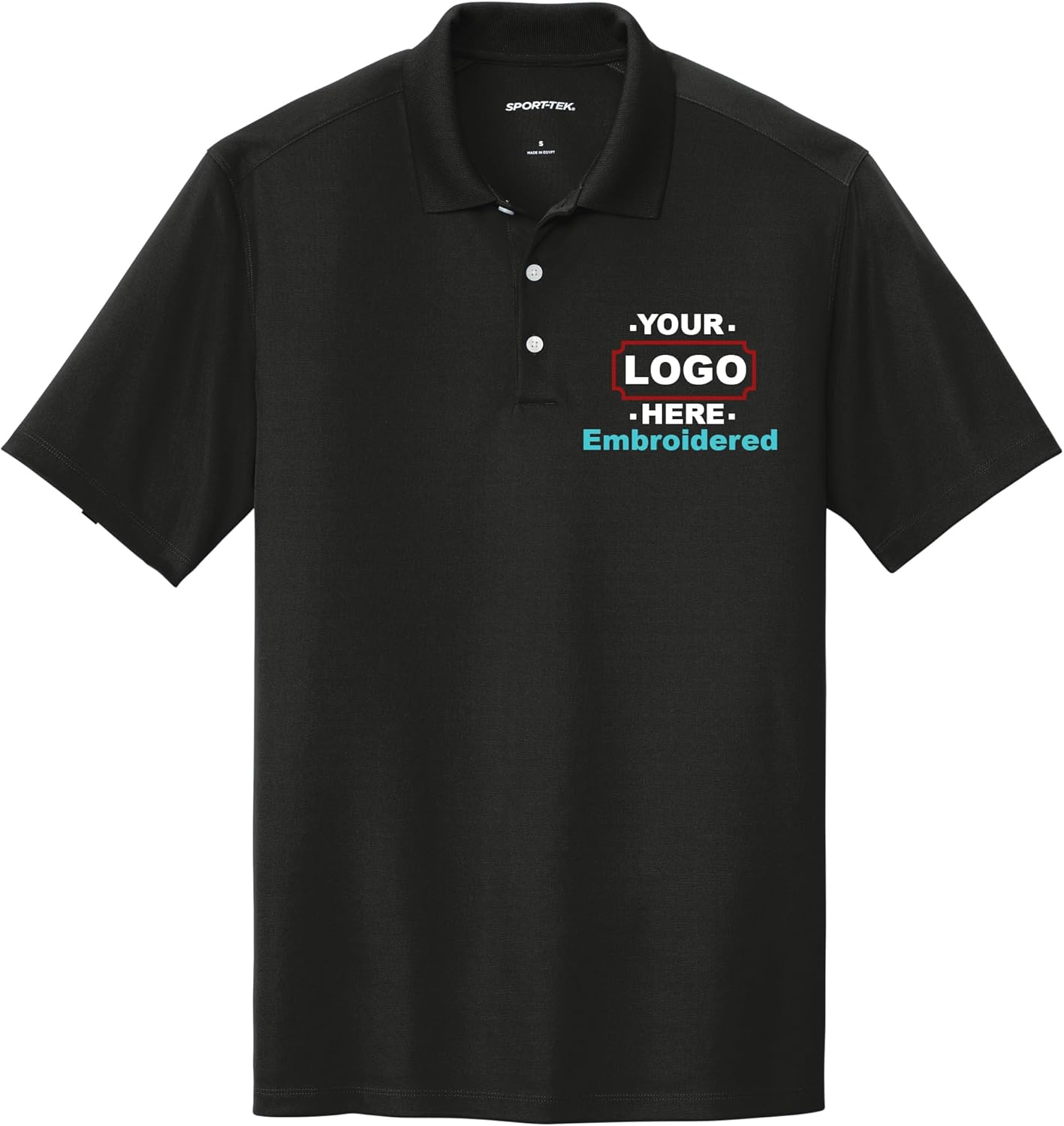 Personalized Polo Shirt with Embroidered Logo and Text, Custom Golf or Work Polo Shirt, Moisture Wicking Fabric