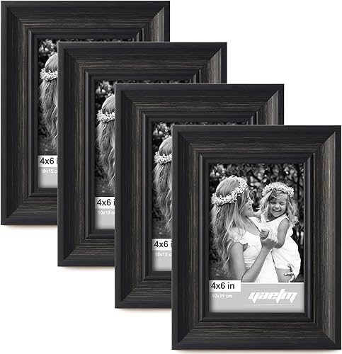 Miniatura 30 de Yaetm Portarretratos dorado de 16 x 20 pulgadas con paspartú de 11 x 14 pulgadas, juego de 4 unidades, molduras de 1.4 pulgadas de ancho y marco