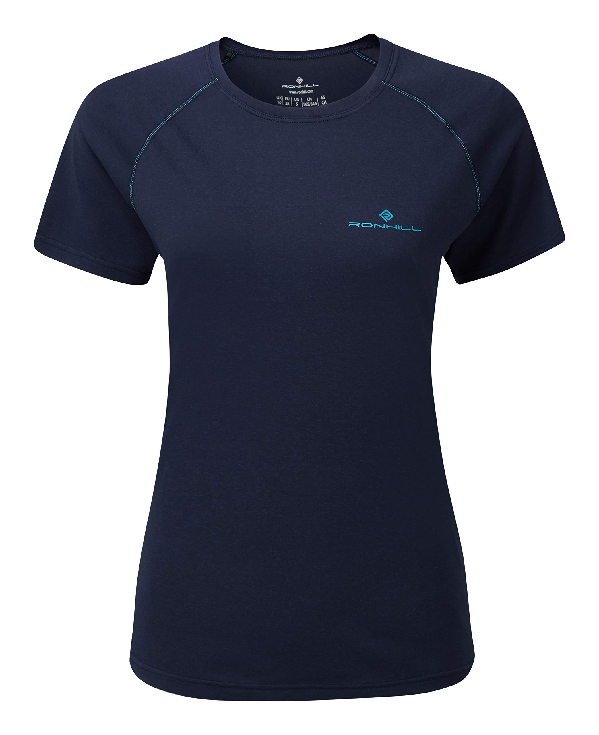 RonhillWomens core S/Tee, DeepNavyMarl/SpaGreen, 8