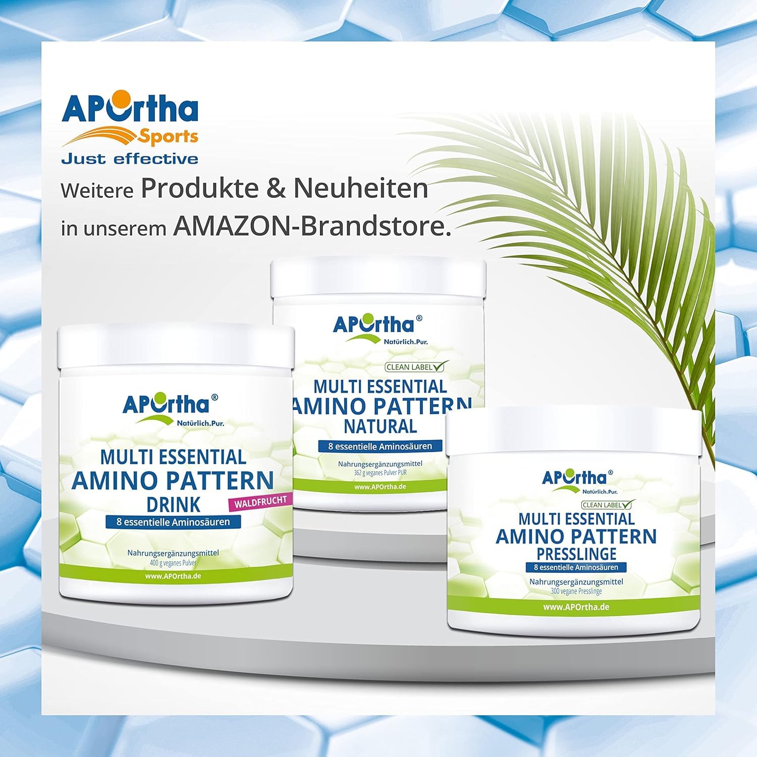 APOrtha® Sports Multi Essential Amino Pattern – 420 Presslinge mit 8 essentiellen Aminosäuren nach Prof. Dr. Lucà-Moretti, ausgewogenes Aminosäuren-Profil, EAA Tabletten
