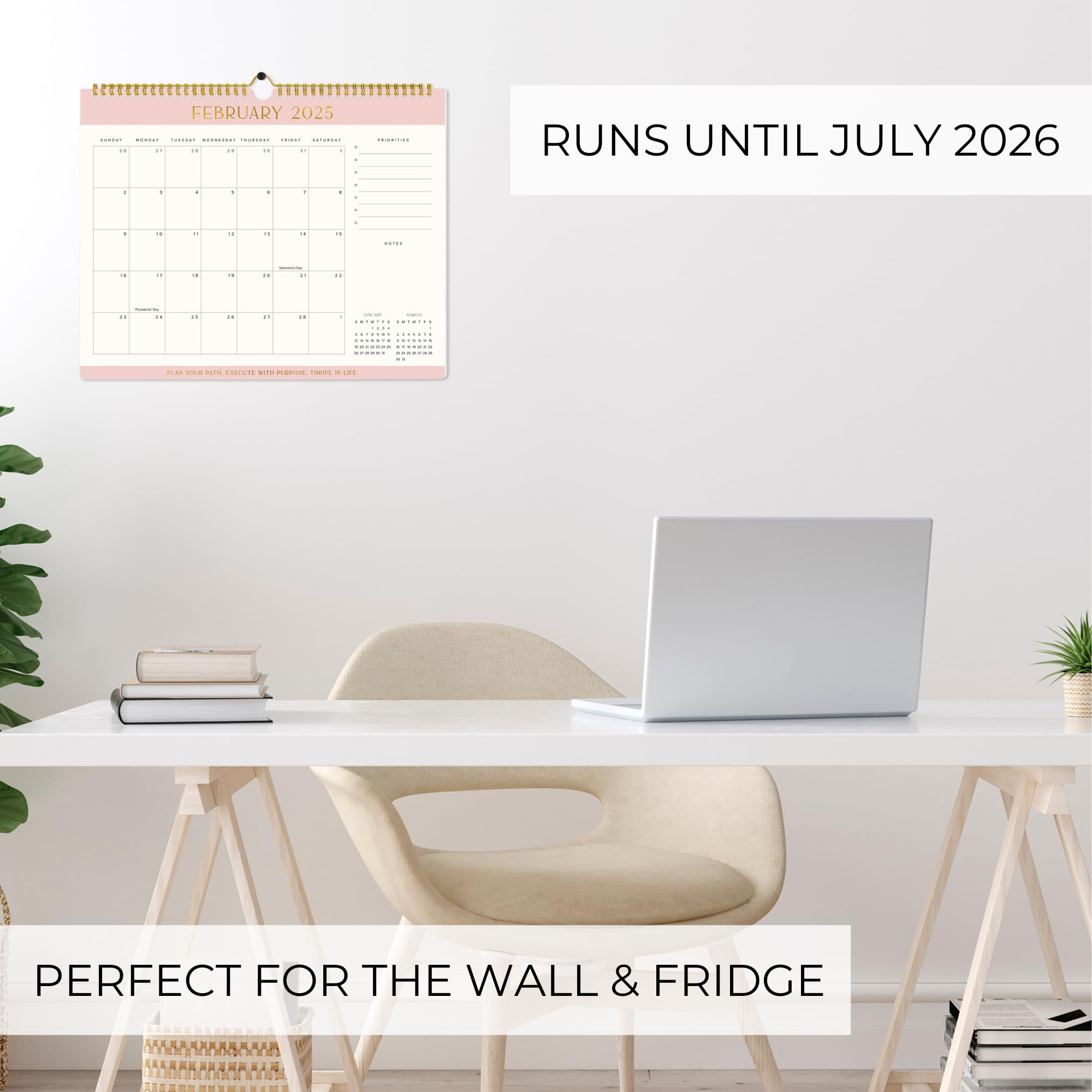 Aesthetic 20252026 Wall Calendar Runs From January