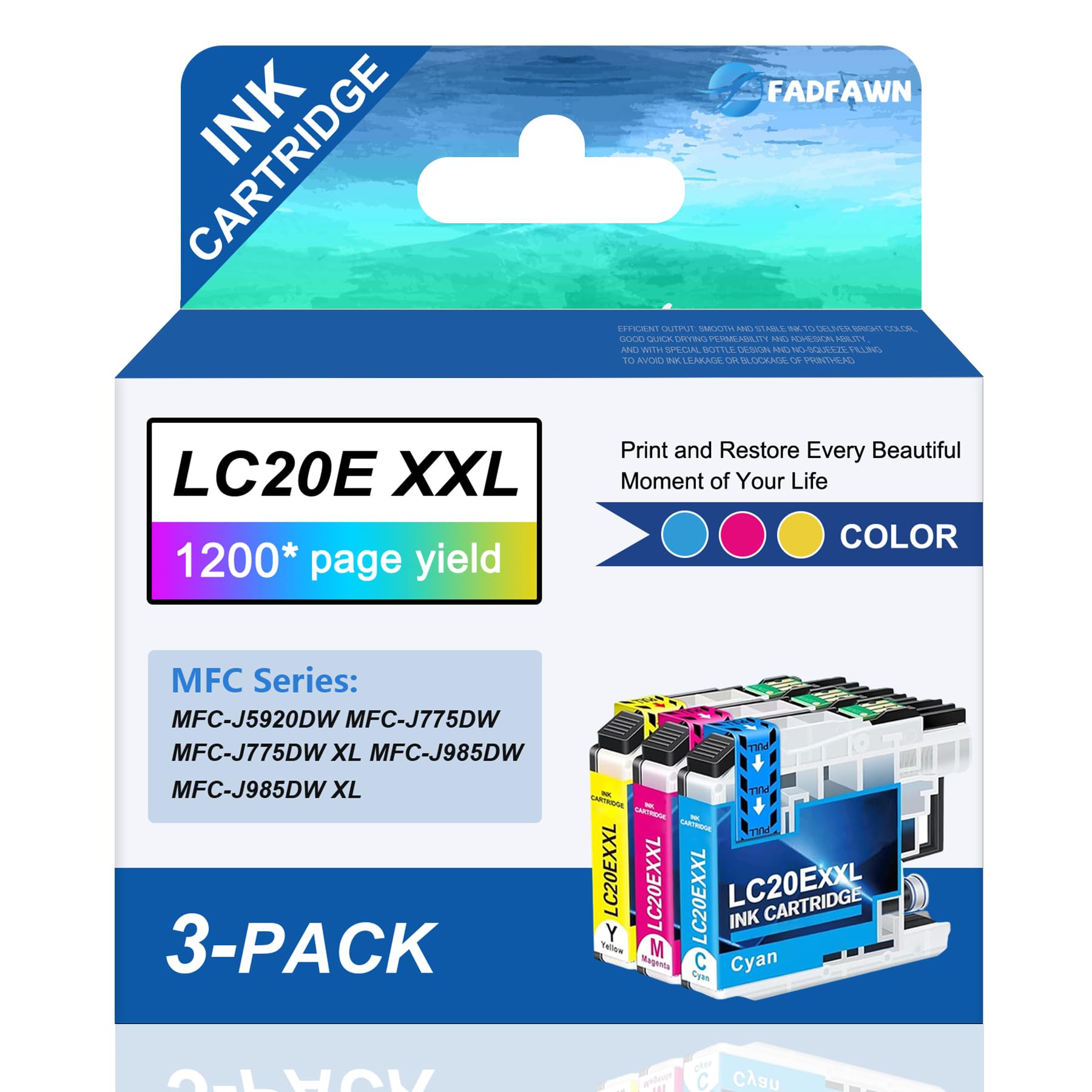 LC20E3PKS XXL Super High Yield Ink Cartridges Replacement for Brother