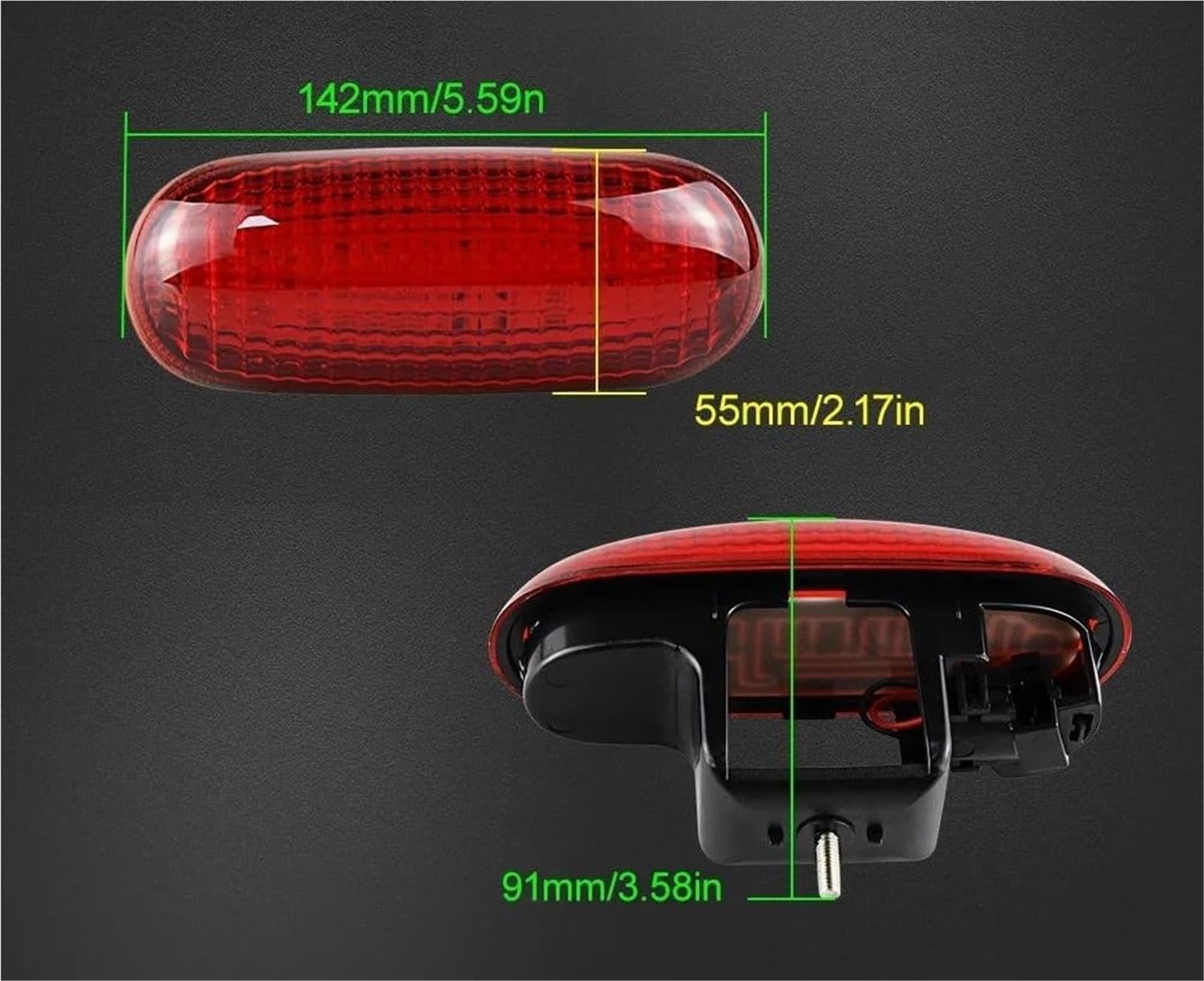 Generico Terza luce stop per auto Luci di stop posteriori per auto lente nera senza lampadina per Opel per Movano per Vivaro 4408479