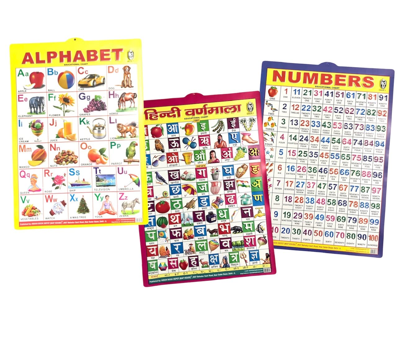 Buy IBD 3D Learning Wall Charts for Kids (Pack of 3 Hindi Varnmala
