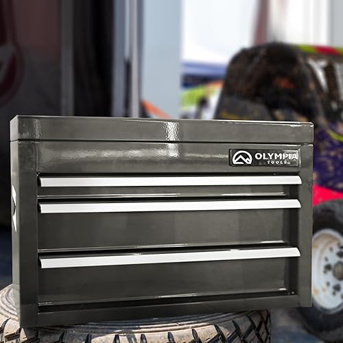 Vista 17 de Olympia Tools Gabinete de herramientas rodante de 20 pulgadas con 5 cajones, baúl de herramientas móvil con almacenamiento de bloqueo