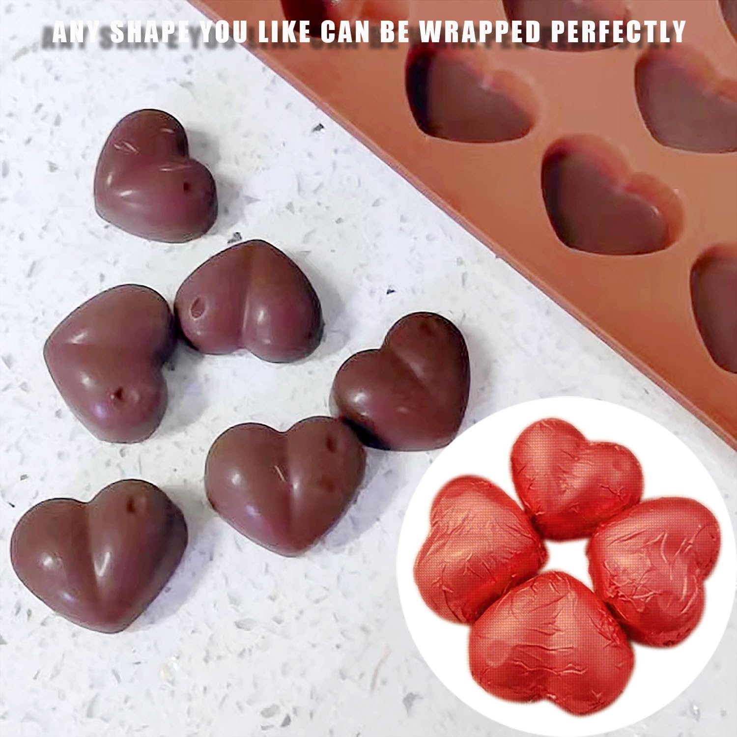 100pcs 4x4in Chocolate Candy Wrappers - Aluminium Foil Paper for DIY Brownies, Fruit Bars & Candy Packaging