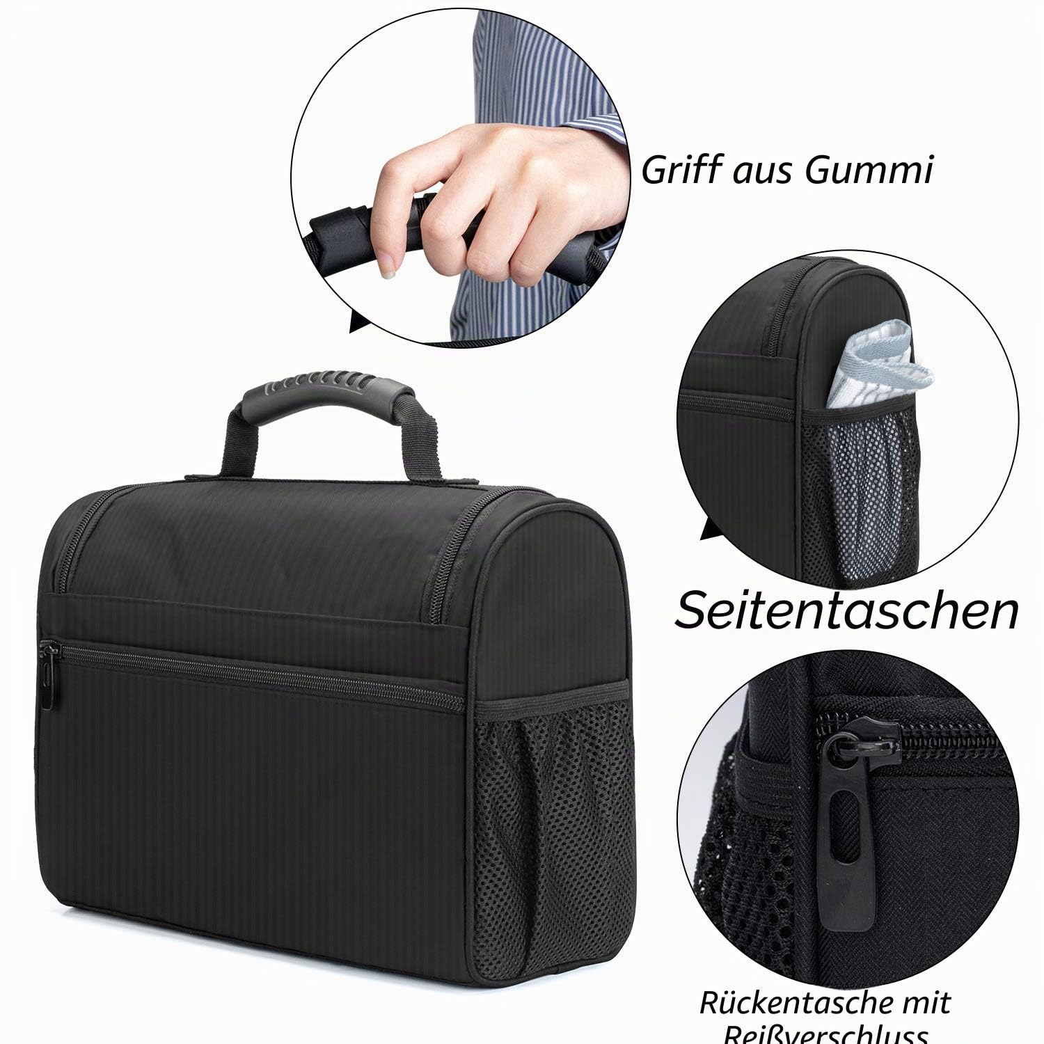 CURMIO Barkeeper-Tasche, tragbare Reisetasche mit Gummigriff für Bar-Werkzeug, für Zuhause, drinnen und draußen, Terrasse, Party