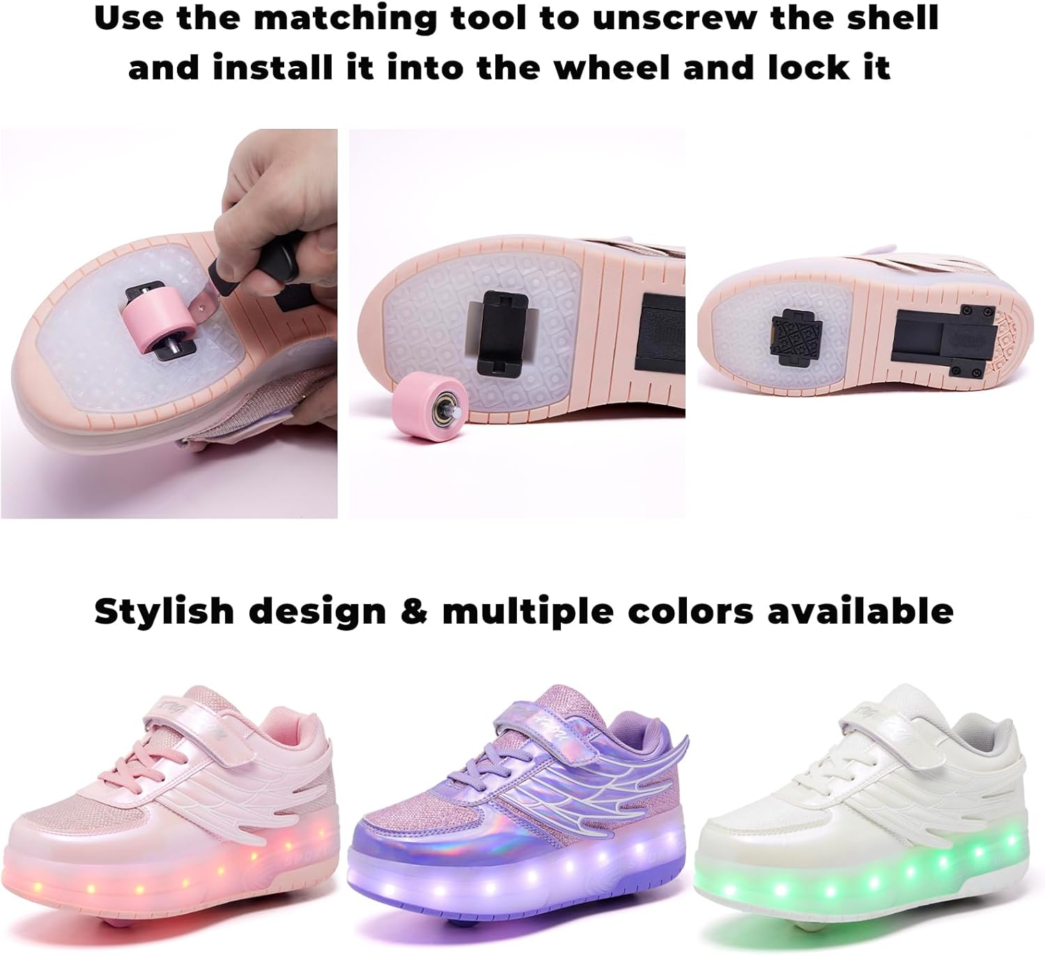 LED Roller Skate Shoes Girls Boys Kids Sneakers with Wheels