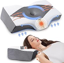 Cervical Neck Pillow for Neck Pain, IKSTAR Memory Foam Neck Pillow for Sleeping, 2 in 1 Ergonomic Pillow for Neck Shoulder Pain Relief, Orthopedic Pillow for Side, Back, Stomach Sleepers [U.S .Patent]