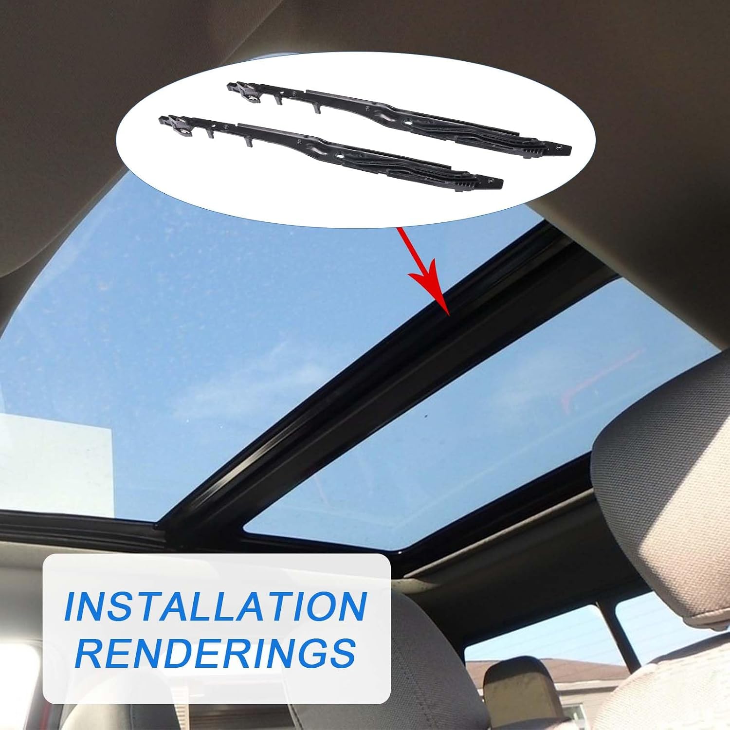 Sunroof Track Assembly Repair Kit Compatible with 2015-2020 Ford F150 2017-2019 Ford F250 F350 F450 Replace# FL3Z-1651071-A, FL3Z-1651071-B