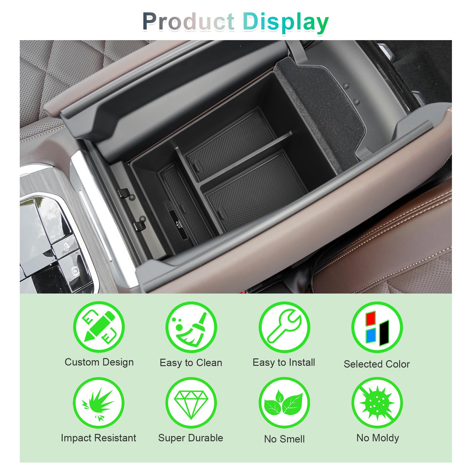 GAFAT Compatible con BMW X5 G05/ X6 G06/ X7 G07 2019-2024 2025 Caja de Almacenamiento para Consola Central, Apoyabrazos Organizador Bandeja Guantera, X5 G05 Accesorios (Negro)