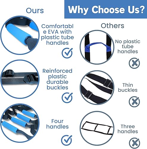 Miniatura 4 de Asistencia de escalera de cama para personas mayores, ayudante para sentarse de 160 pulgadas con 4 asas antideslizantes, dispositivo de asistencia