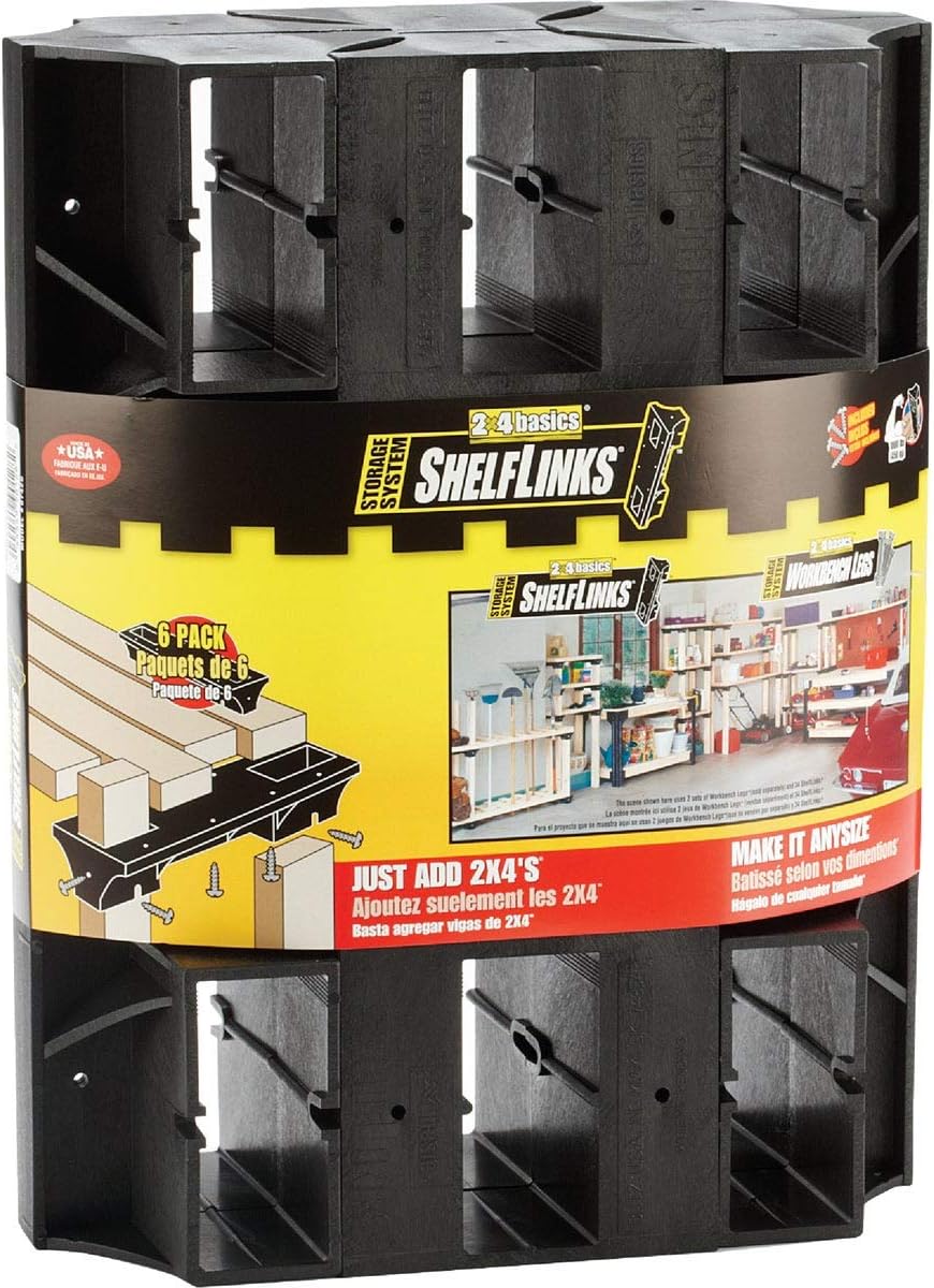 Heavy Duty Black Resin Shelf Bracket Set