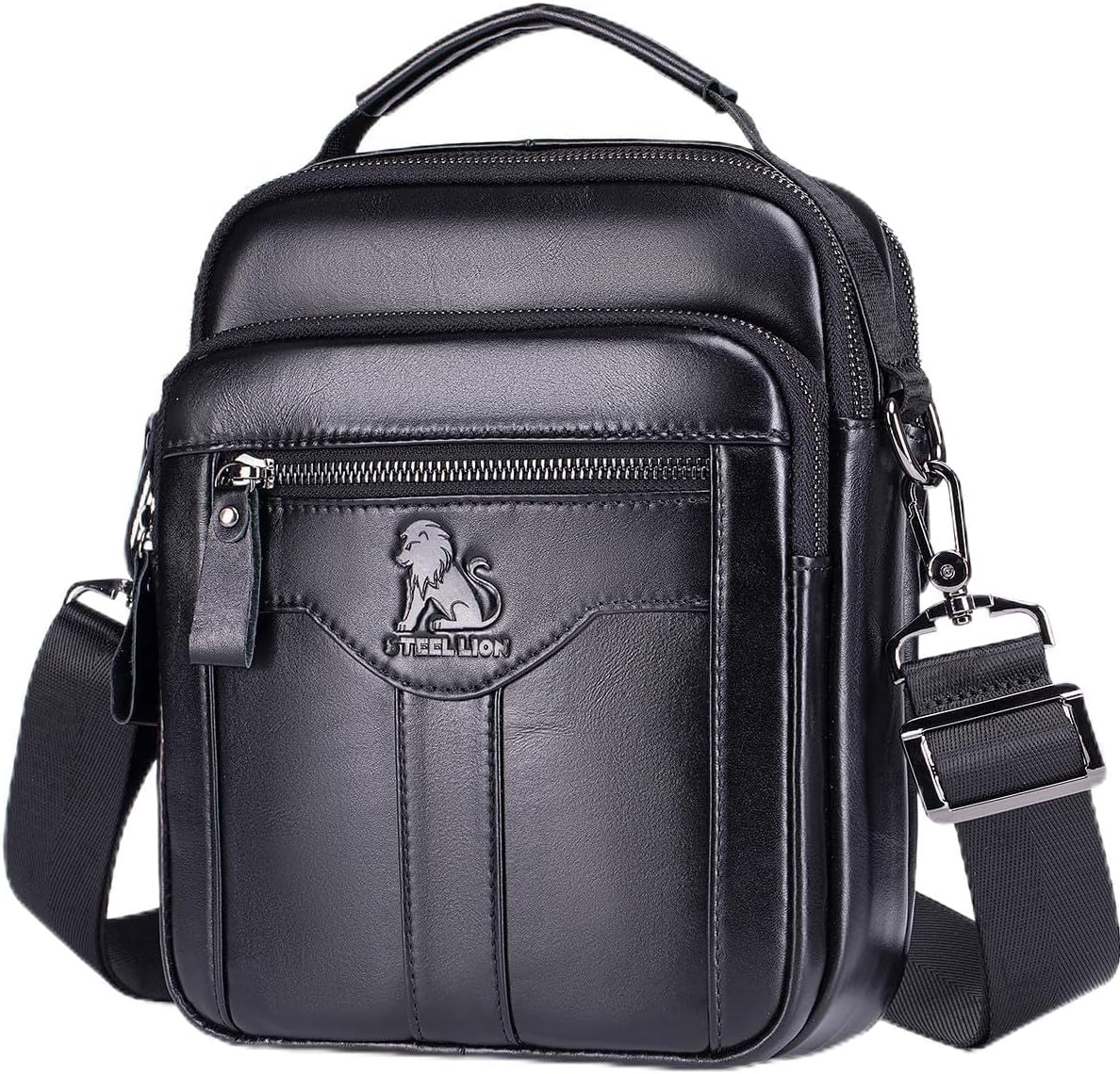 Premium Leather Men's Crossbody -Organized Storage & Durable,Stylish for Daily Carry