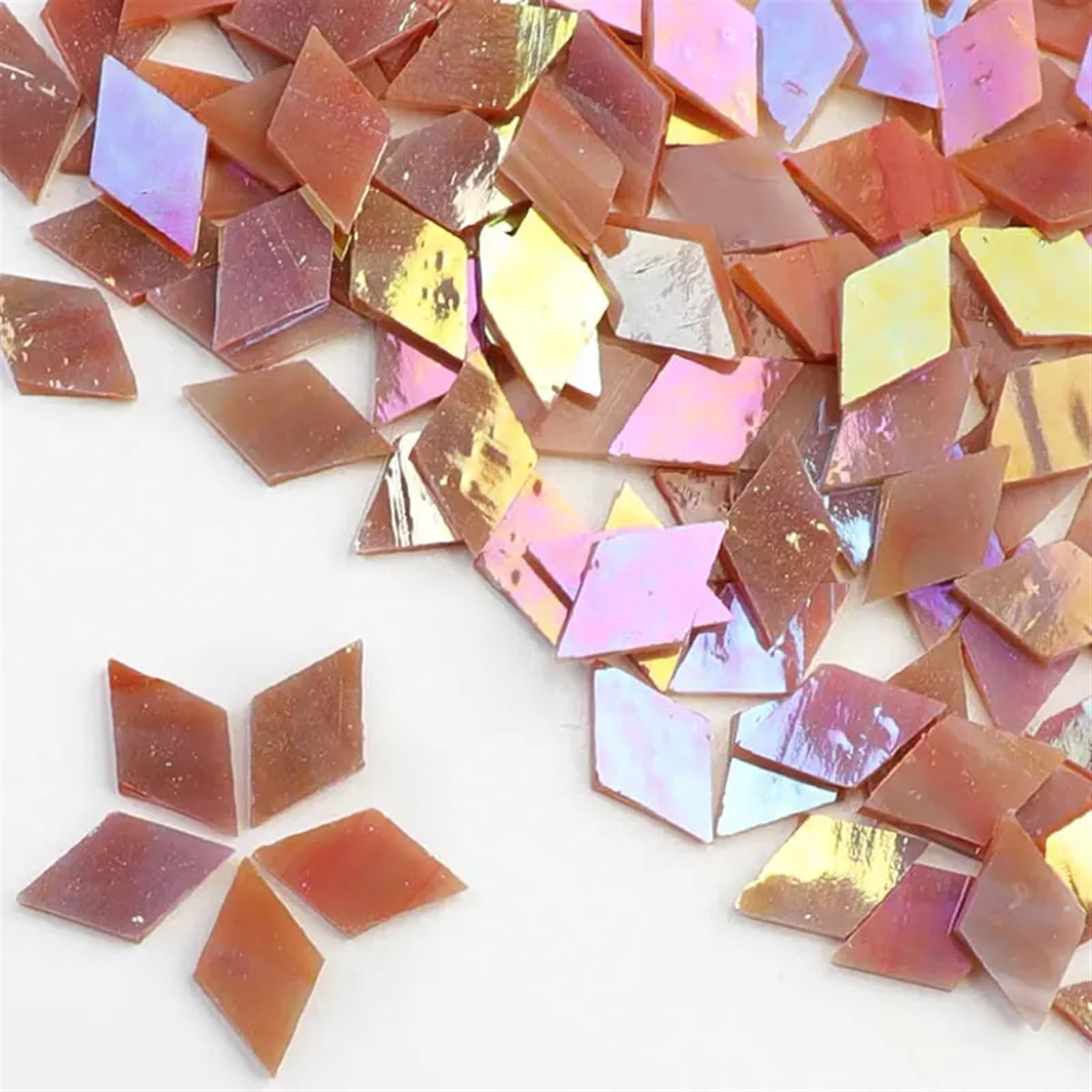 Mtadsbkfp 8 Mixed Colour Stained Glass Mosaic Tiles, Clear Glass Ceramic Mosaic Tiles Diy Kit Multicolor 1Cm 50G(8)