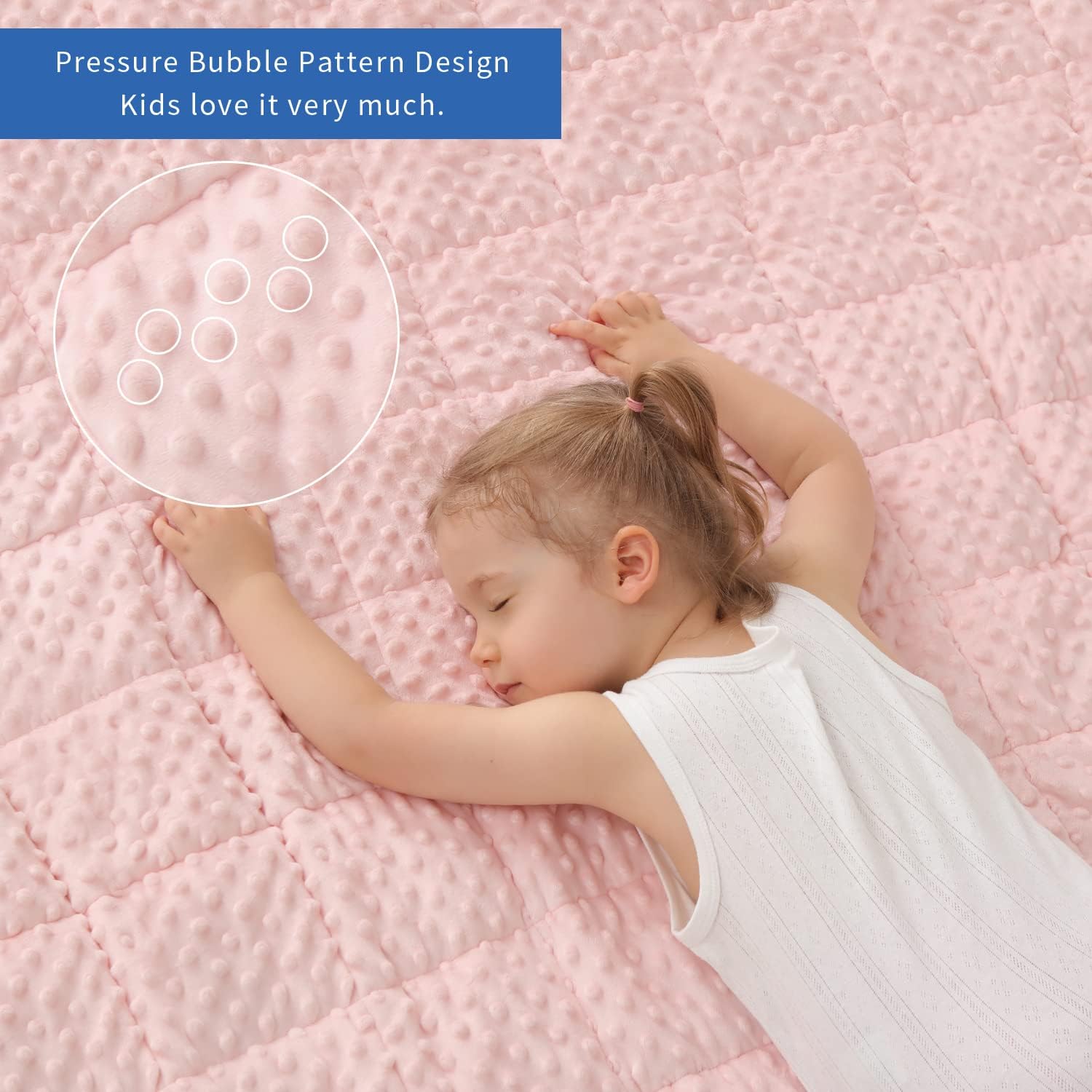 Kids Weighted Blanket Twin 5lbs (36"×48",Pink) Breathable Soft Minky Weighted Throw Blanket for All Season,Heavy Blanket with Premium Glass Beads - Image 4
