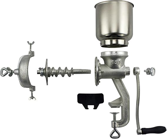 CHARD GM-150 Grain Mill, Tin Coated Cast Iron,Silver