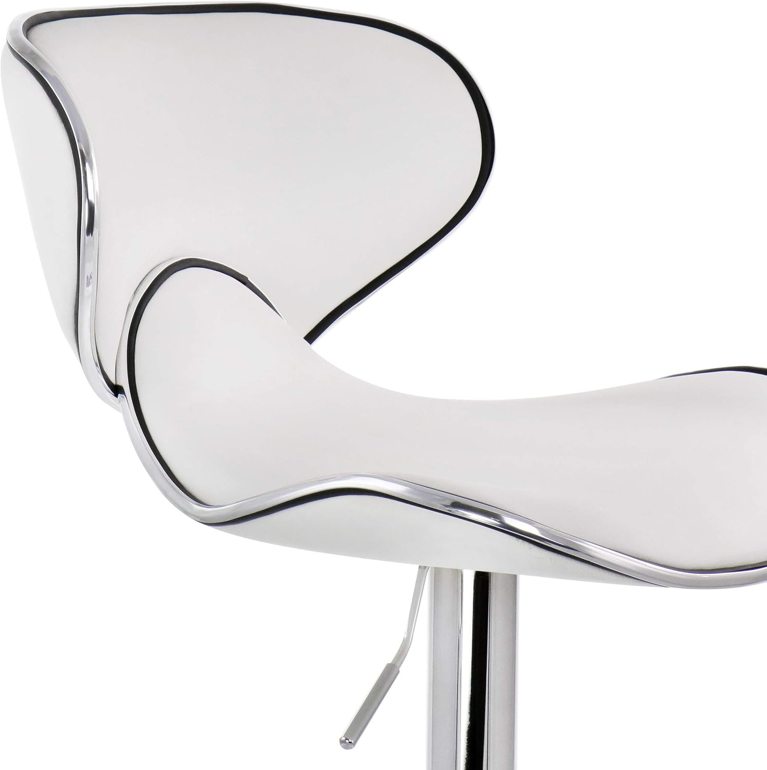 Elama Modern Slim Faux Leather Adjustable Bar Stool with Swivel Chrome Base (Set of 2)