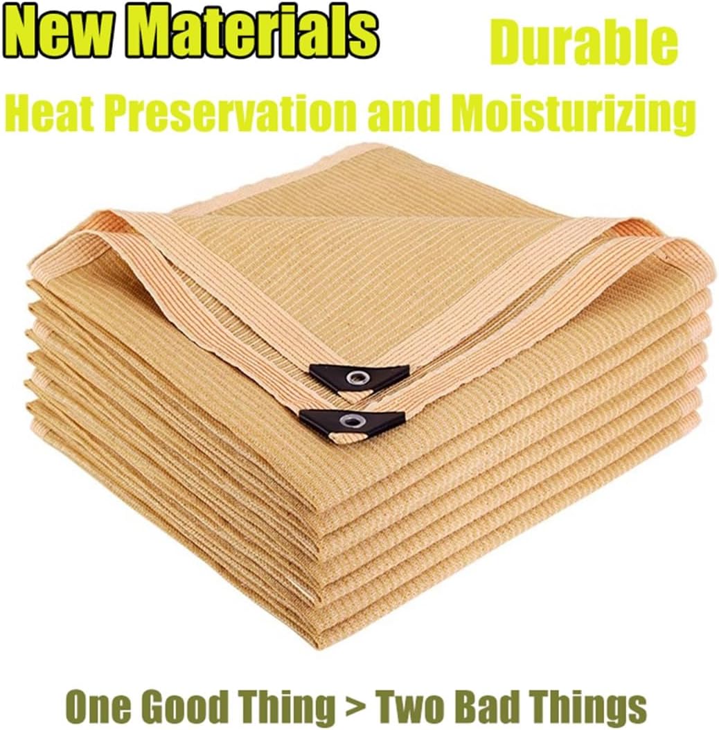 85% Beige Shade Cloth 5x5FT 6x6FT 8x8FT 10x10FT with Grommets Windproof Garden Sunblock Shade Cloth Shading for Greenhouse Plant Pergol and Backyard Patio Cars(5x10ft)