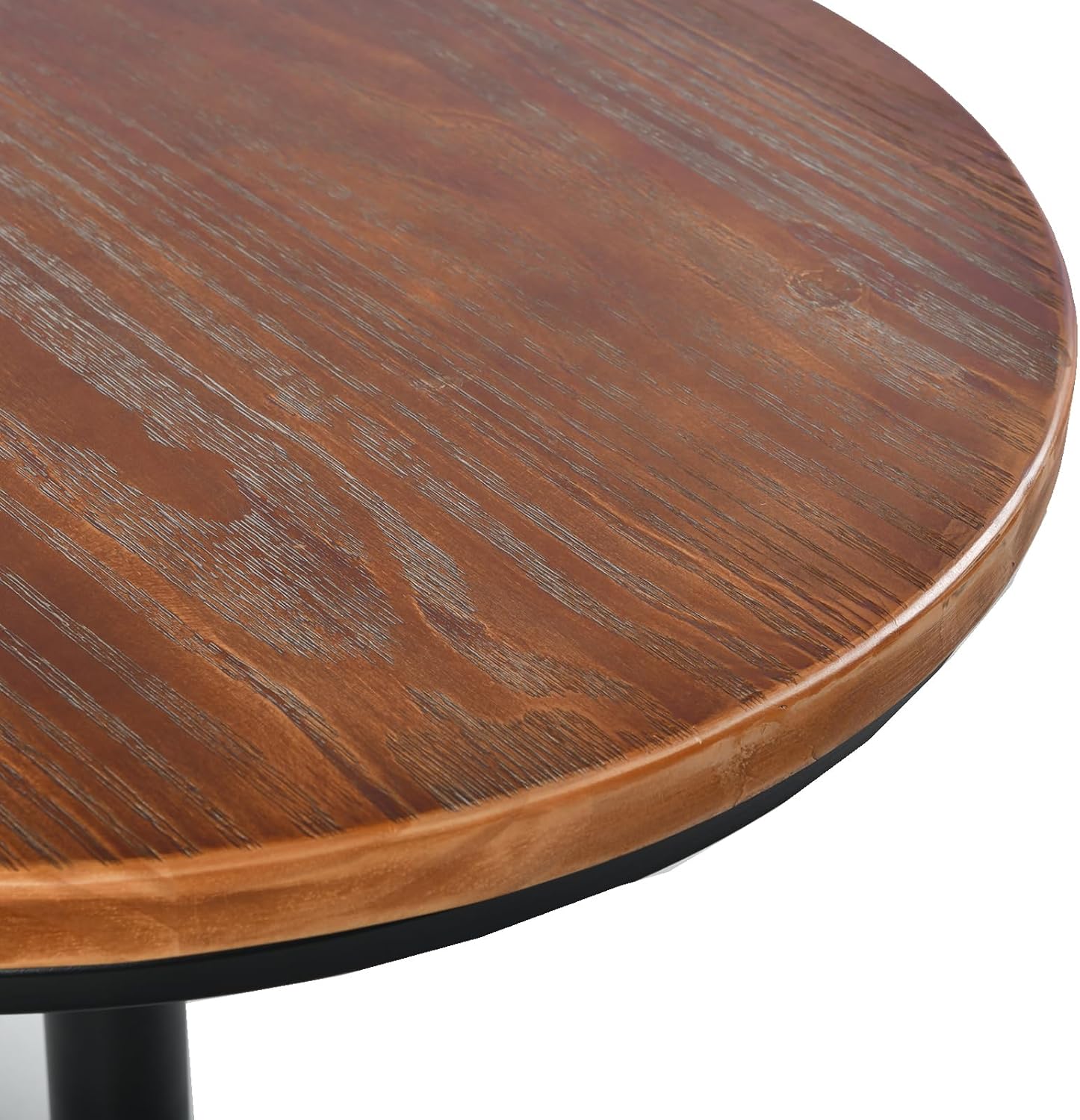 Diwhy Industrial Vintage Bar Stool, Wood Seat Counter Stool, Height Adjustable 23.6-29.5inch Kitchen Dining Breakfast Chair, Metal Stool Set of 2