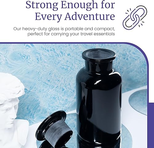 Miniatura 3 de Infinity Jars Tarro boticario recargable de vidrio negro ultravioleta de 8.5 fl oz (8.5 fl oz), paquete de 10