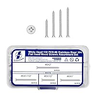 Vista 17 de QISHENG - Juego de 100 tornillos Phillips de cabeza plana de acero inoxidable marrón #6X1-1/2 (3.8 cm), tornillo de acero inoxidable 18-8 A2 (304)