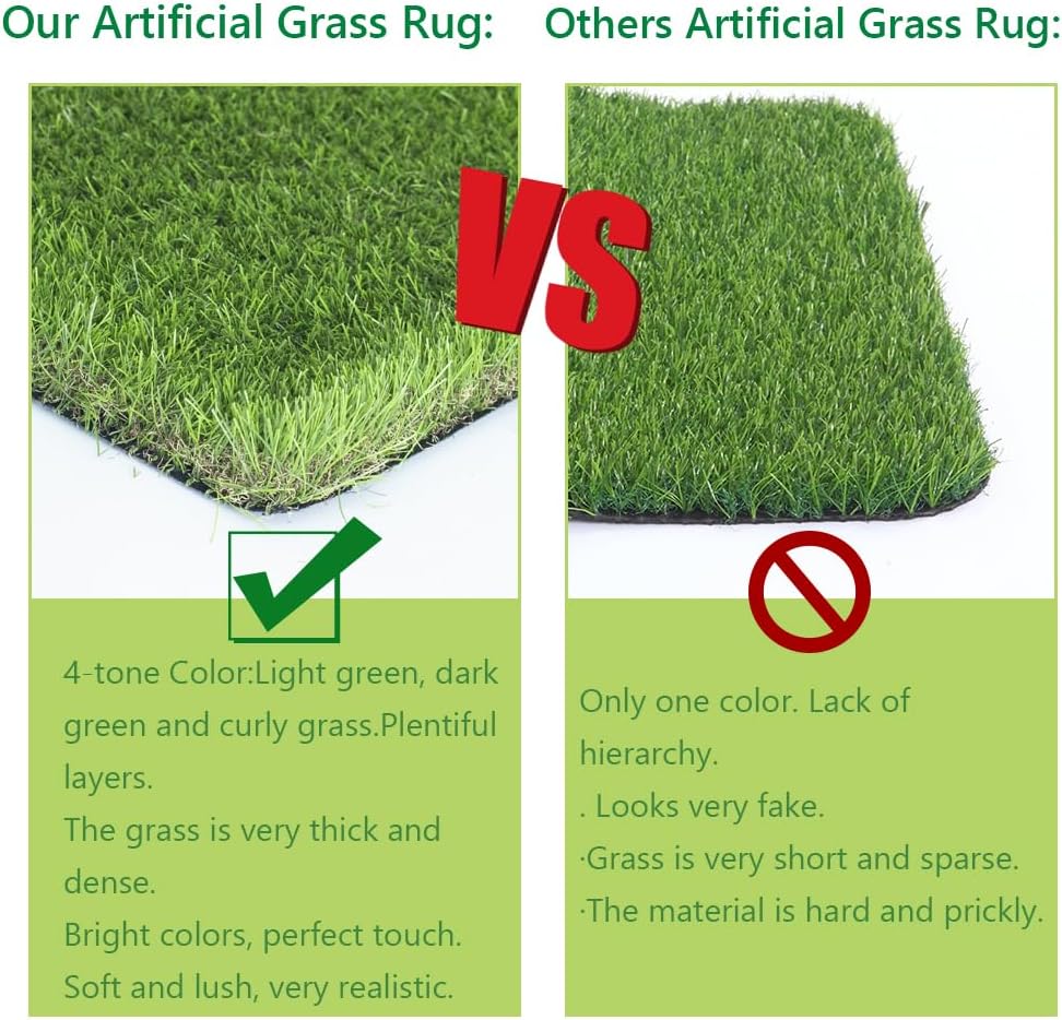 LITA Thick Artificial Grass Turf 1x8FT, 1.77 Inch Realistic Fake Grass Rug with Drainage, Customizable with Extra Large Size, Perfect for Indoor and Outdoor Use, Synthetic Grass Mat for Dogs