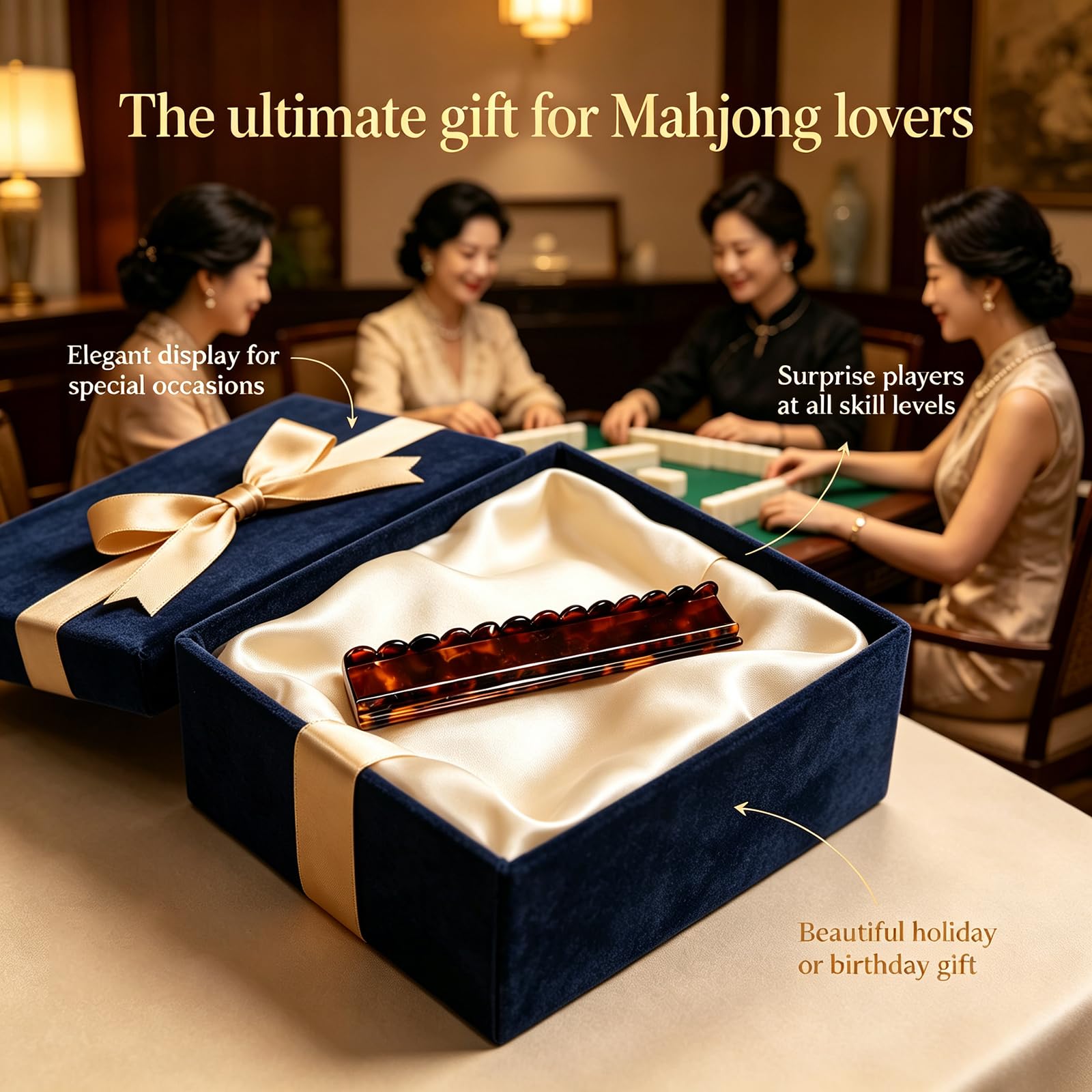 Mahjong Rack aspect acrylique 17,5 pouces avec fentes, B