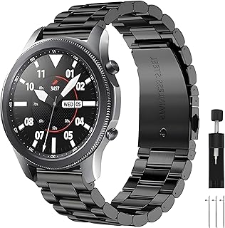 V VOLT Compatible with Galaxy Watch Band 46mm - 22mm Rugged and Rustproof Metal Replacement Strap for Samsung Gear S3 Frontier/Classic/Huawei Watch GT2 46mm - Women Men