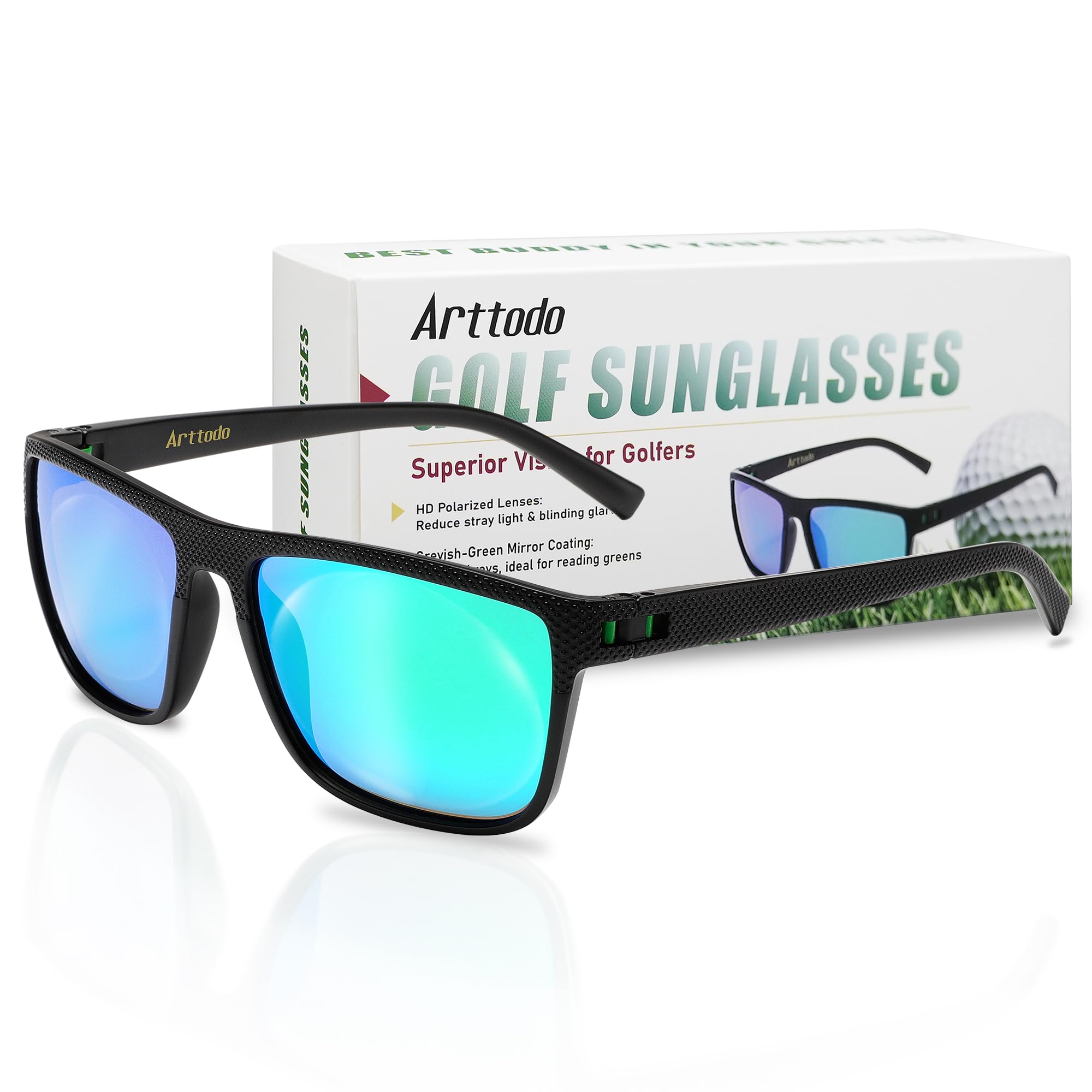 Arttodo Polarized Sport Sunglasses for Men and Women, Lightweight Sunglasses with UV Protection for Golf, Golf Accessories
