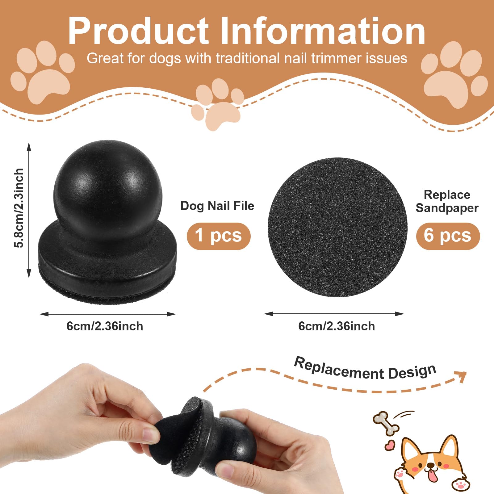 Dog Nail File with 6Pcs Replaceable Filing Disc - Image 2